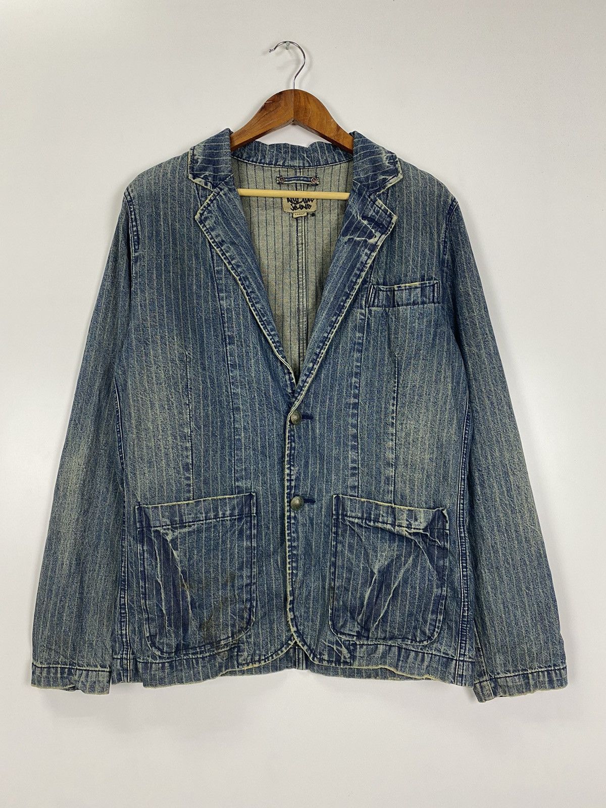 Indigo × Vintage Vintage Nylaus Jeans distress design Size US L / EU 52-54 / 3 - 2 Thumbnail