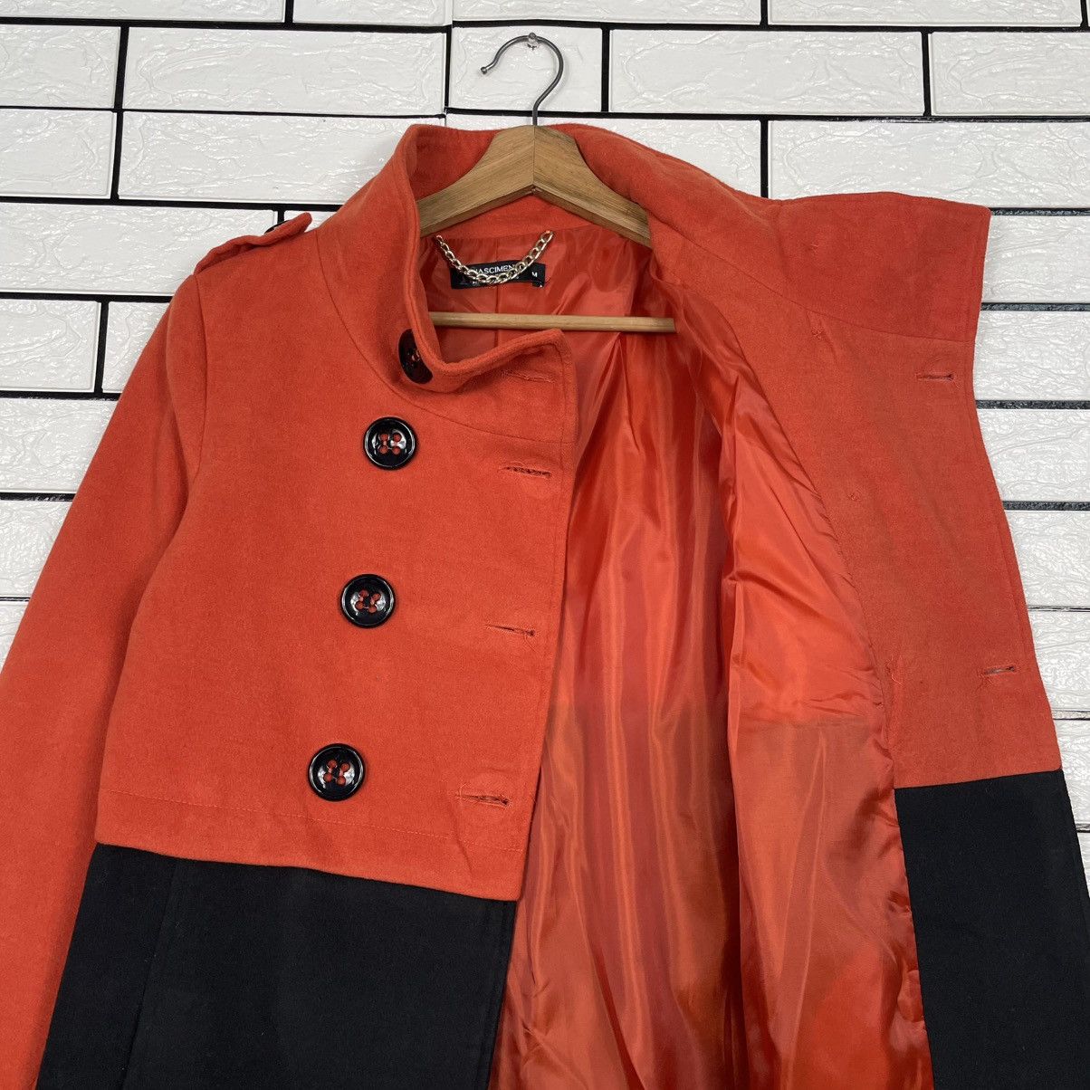 Rinascimento Two Tone Double Breasted Women Coat