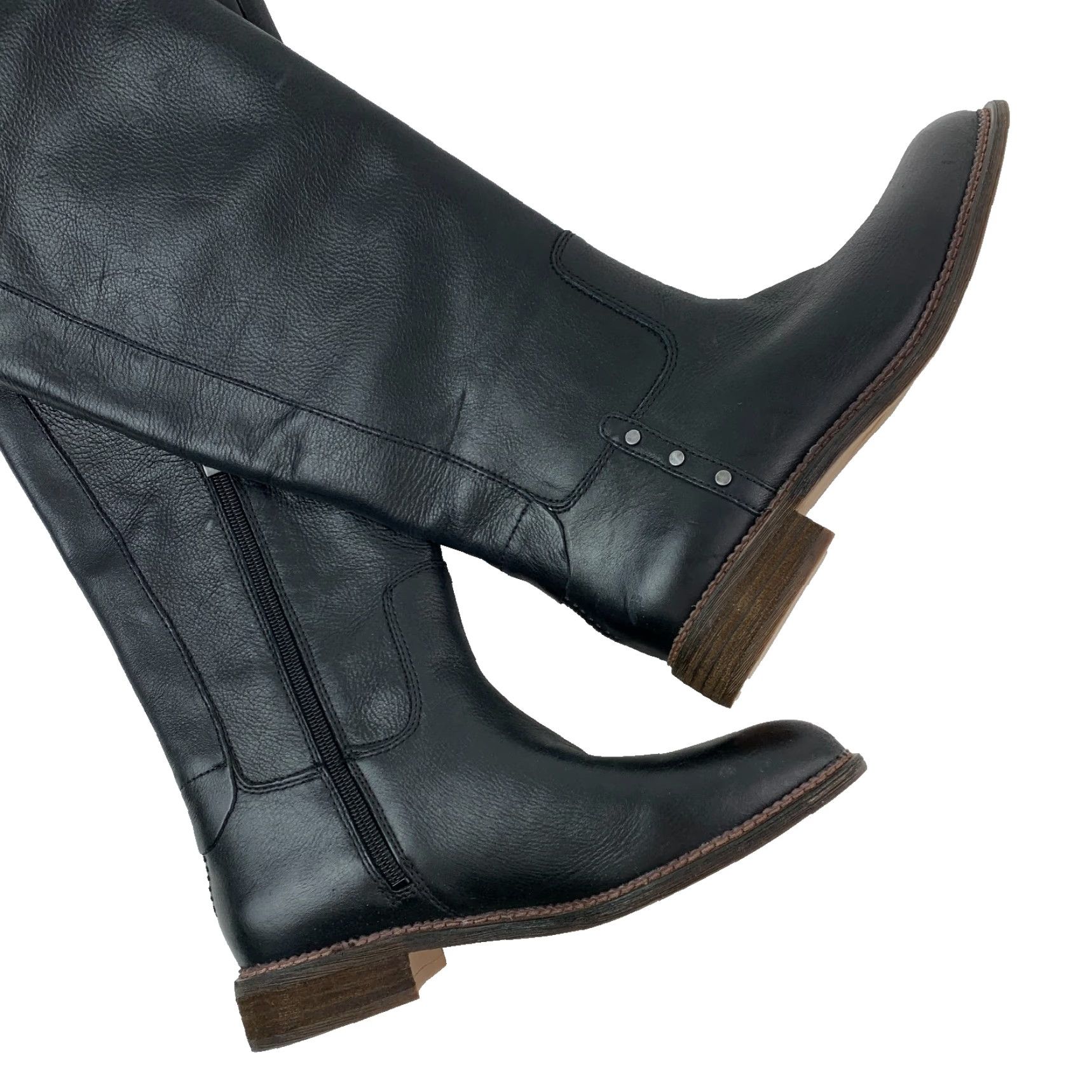 Franco Sarto Franco Sarto Knee High Black Leather Boots L Haleen Size 8M Womens Shoes Boot Size US 8 / IT 38 - 3 Thumbnail