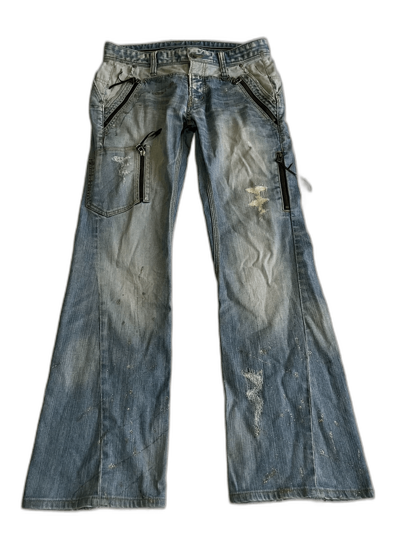 Yohji Yamamoto Vintage Deconstructed Denim Pants with Zippers-2506 Size 30" / US 8 / IT 44 - 1 Thumbnail