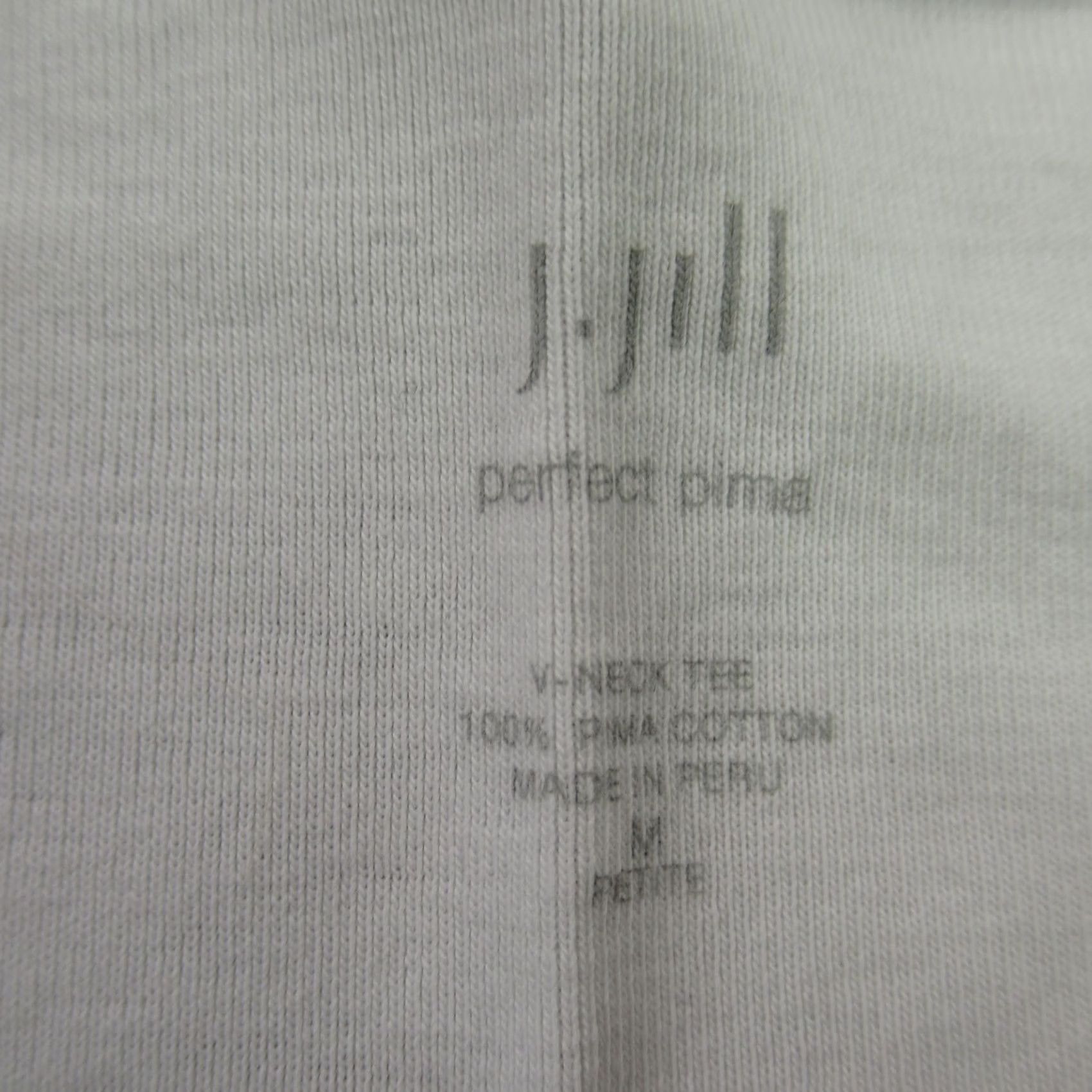 J. Jill J Jill Shirt Womens Medium Petite Short Sleeve Pullover Lightweight V Neck White - T-Shirt - 100% Cotton - Regular Fit Size M / US 6-8 / IT 42-44 - 4 Thumbnail