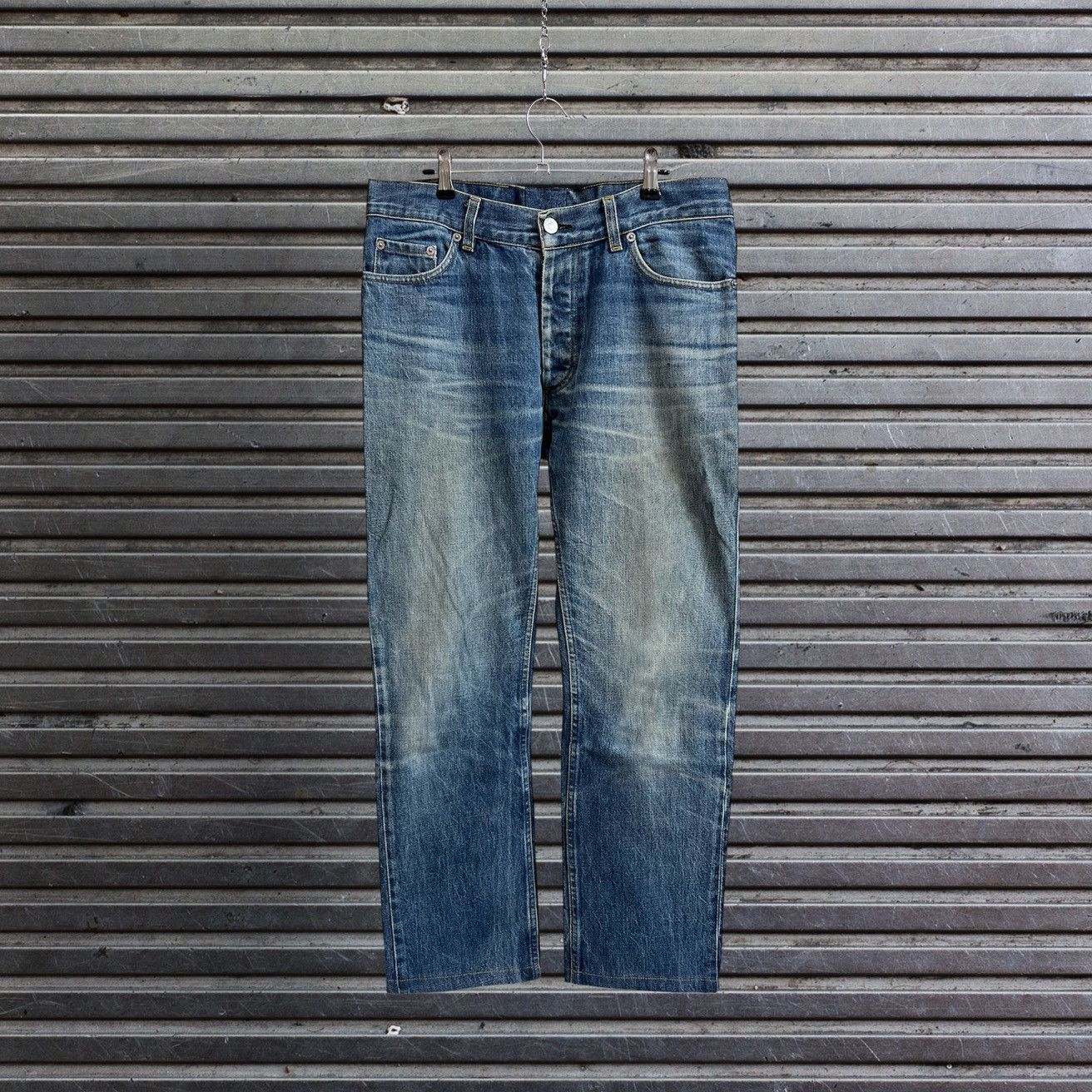 Helmut Lang Helmut Lang 1998 Worn & Altered Classic Raw Denim Cut Jeans Size US 34 / EU 50 - 1 Thumbnail