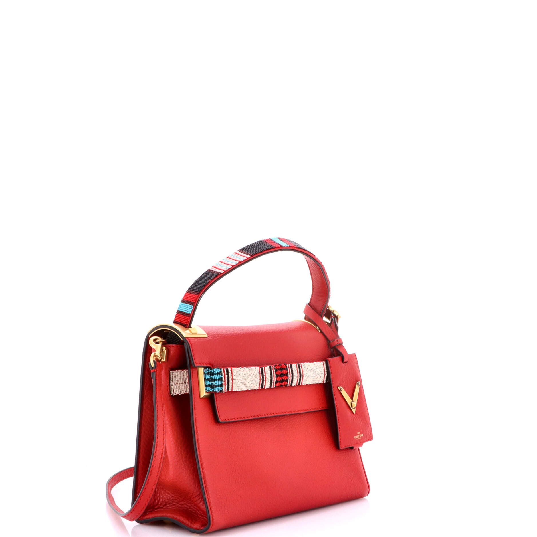 Valentino My Rockstud Satchel Leather with Beaded Detail Small Size ONE SIZE - 1 Thumbnail
