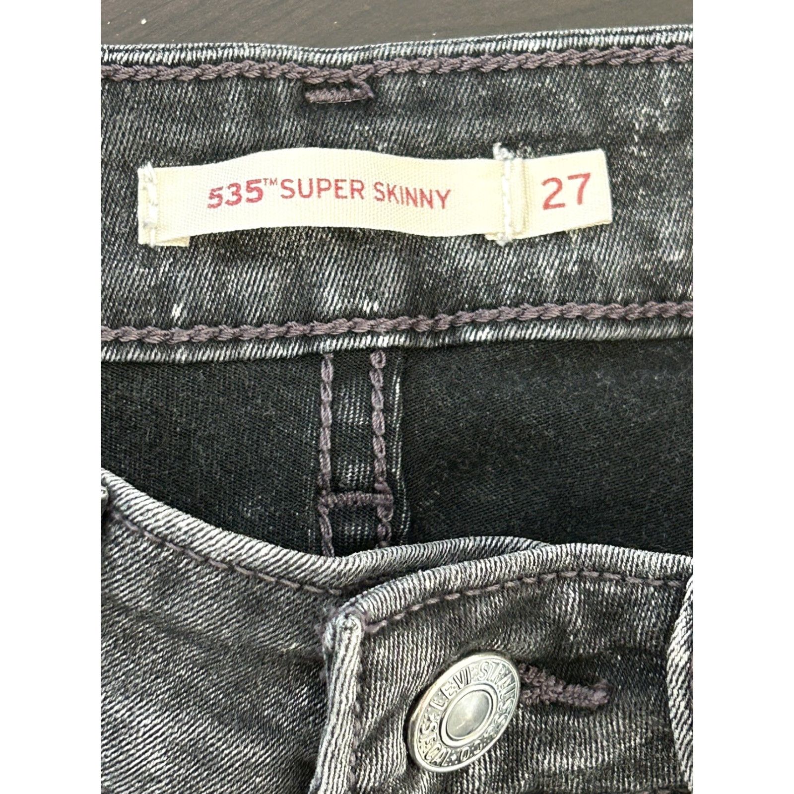 Levi's Levi's 535 Jeans Skinny Black Charcoal Wash Regular Rise 27 Women Denim Cotton Blend 5-Pocket Size 27" / US 4 / IT 40 - 5 Thumbnail