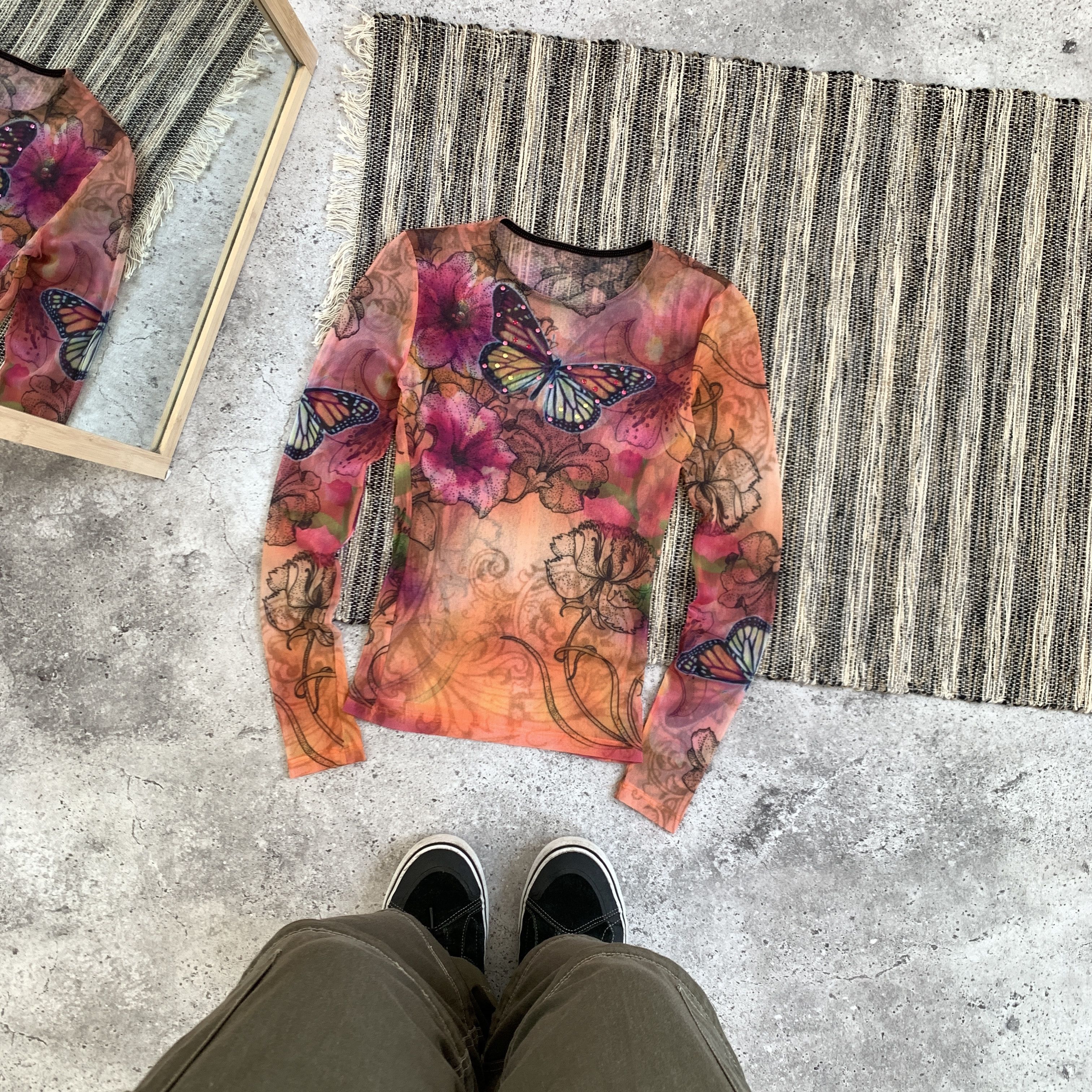 Japanese Brand Vintage Y2K Avantgarde Graphic Mesh Longsleeve Tee Shirt Size S / US 4 / IT 40 - 1 Thumbnail