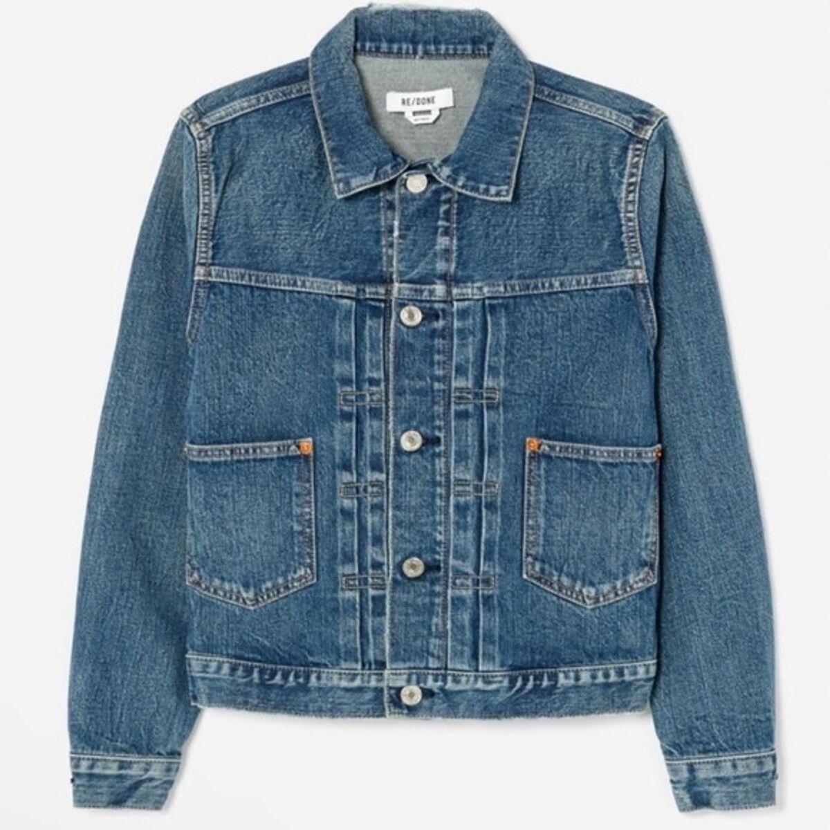RE/DONE $365 NWT RE/DONE 60s STONED SHRUNKEN DENIM JACKET SZ