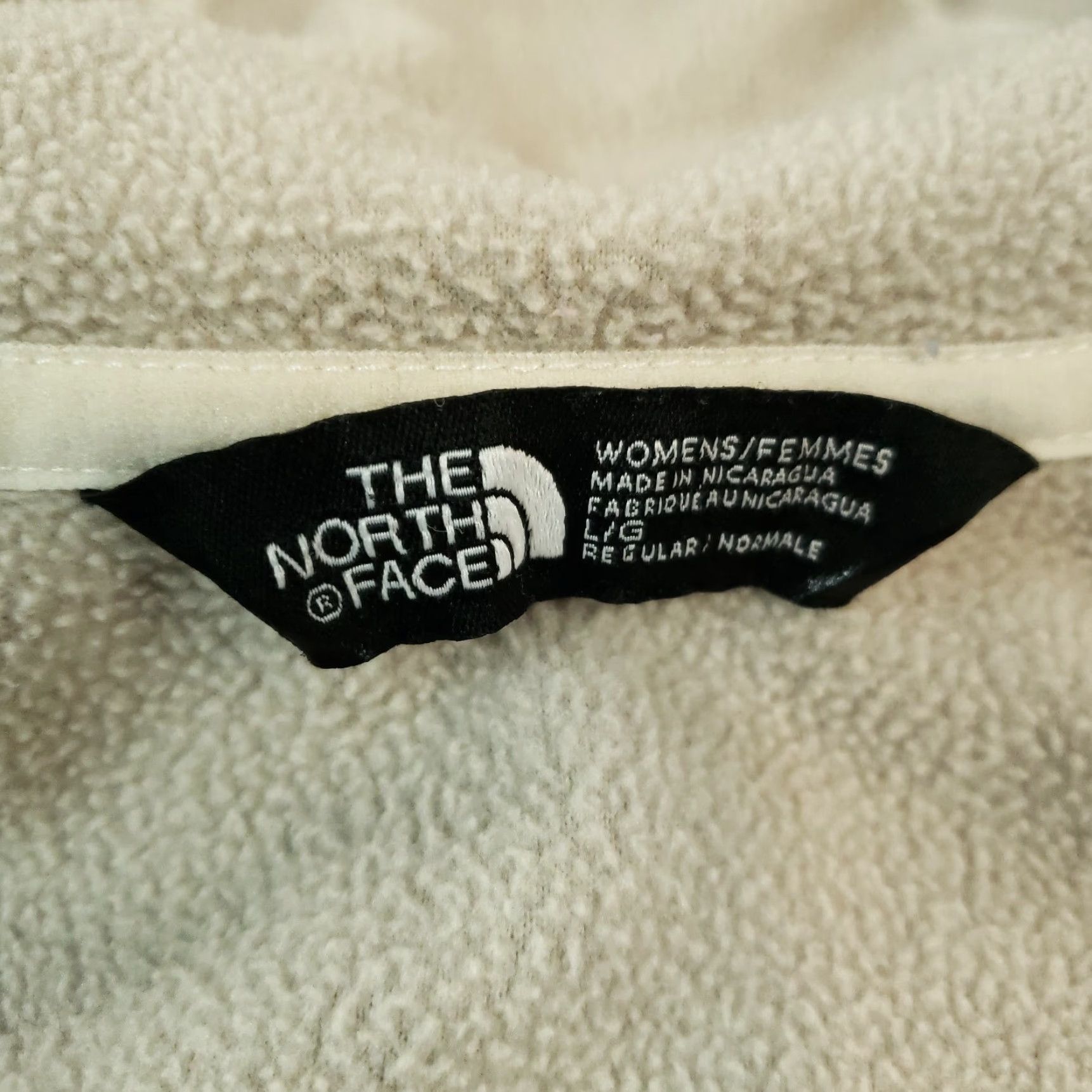 The North Face VINTAGE The North Face Fleece Hoodie Jacket Womens Large Beige Full Zip Mock Neck Casual Size L / US 10 / IT 46 - 7 Thumbnail
