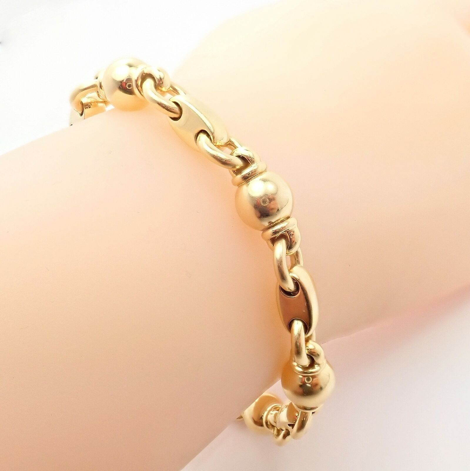 Vintage Chanel 18k Yellow Gold Classic Link Bracelet
