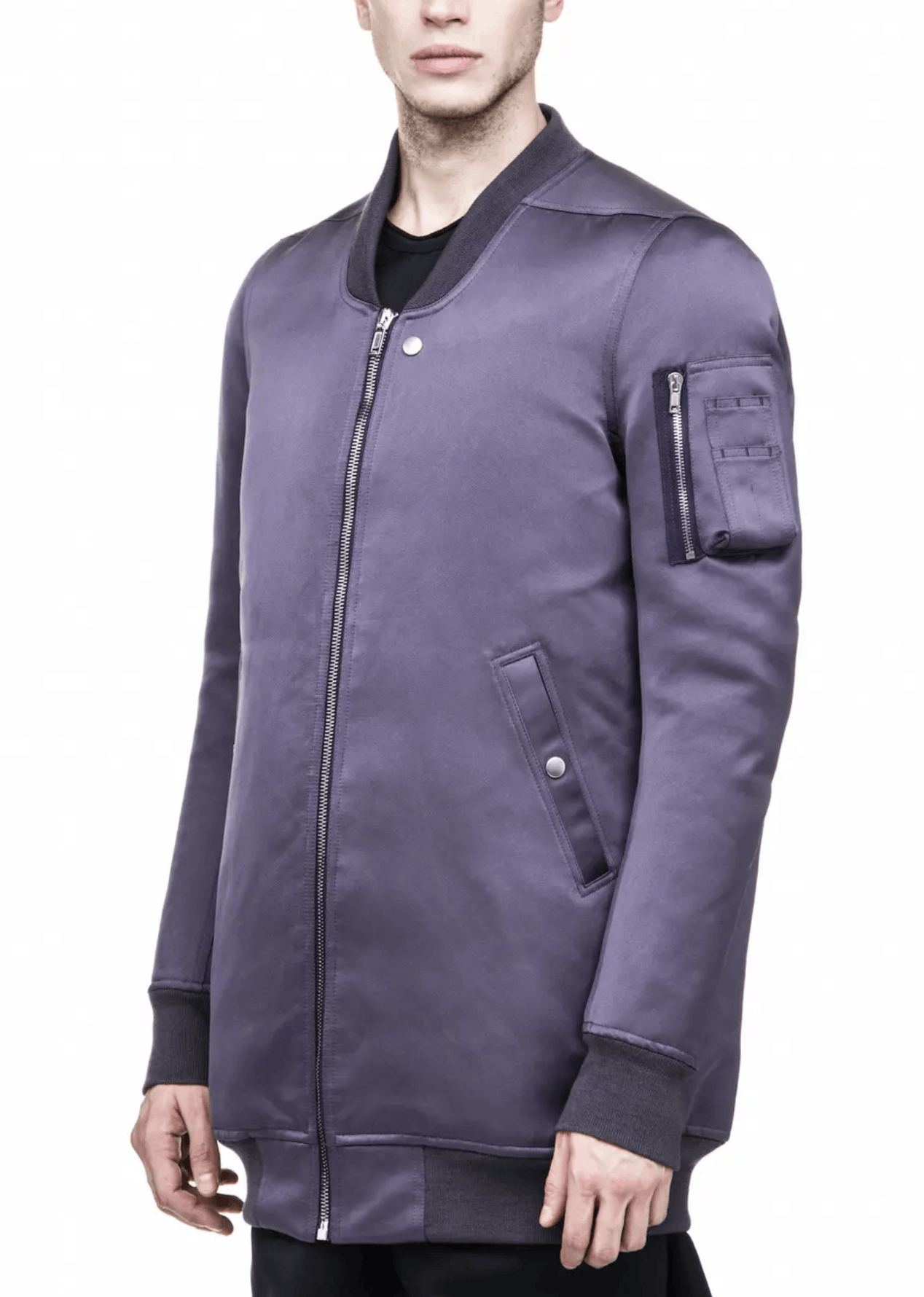 Rick Owens RARE: FW17 Glitter Faun Plum Long Bomber Jacket IT 50 – Size US M / EU 48-50 / 2 - 12 Thumbnail