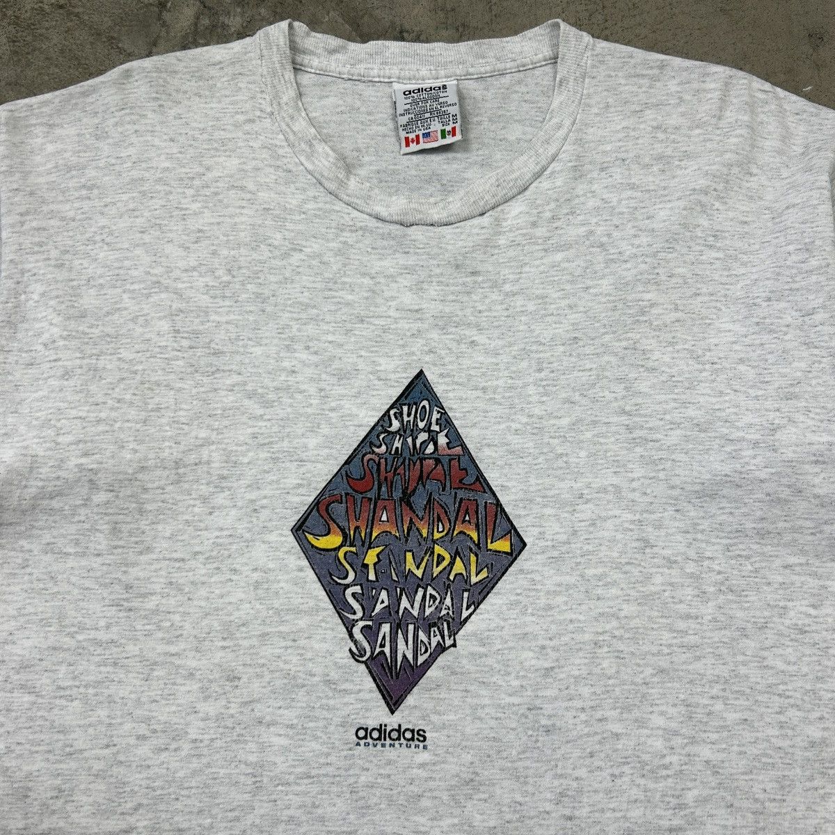 Vintage 1990s Adidas Sandal Tee Size US XL / EU 56 / 4 - 11 Thumbnail