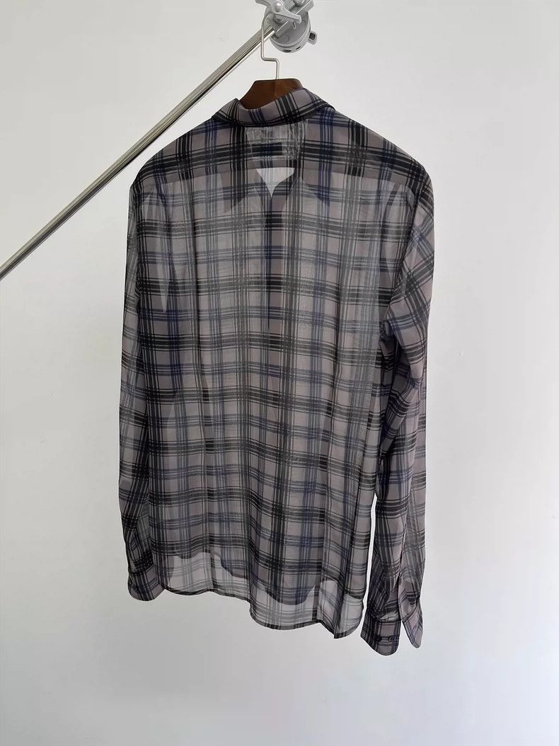 Dries Van Noten dries van noten Ultra-draped summer check thin shirt 2504-N Size US L / EU 52-54 / 3 - 7 Thumbnail