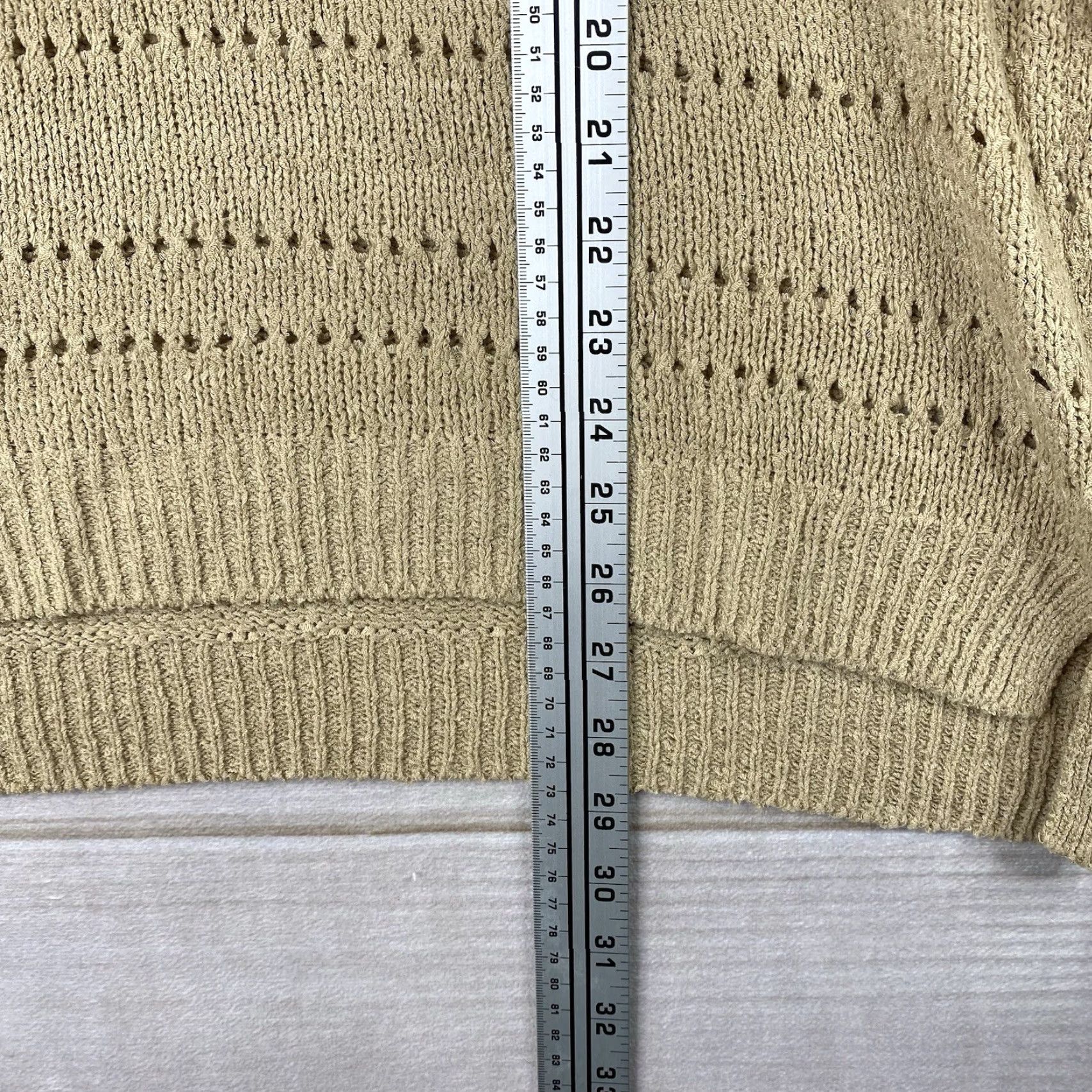 Vintage Cable & Gauge Sweater Main Point Open Knit Pullover Womens Sz L Tan Brown Crew Neck Dolman Sleeve Knit Open-Knit Geometric All Seasons Casual Womens L Size L / US 10 / IT 46 - 4 Thumbnail