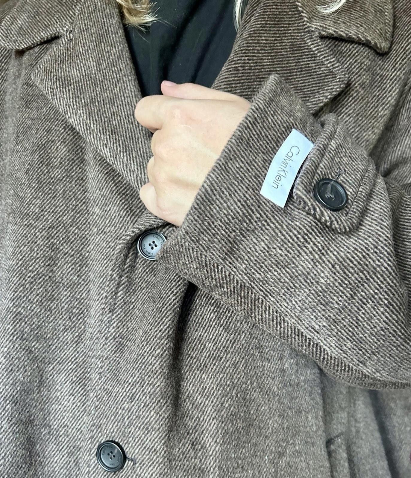 Calvin Klein Calvin Klein 3XLT Wool Blend Overcoat Brown Long Coat B T Size US XXL / EU 58 / 5 - 2 Thumbnail