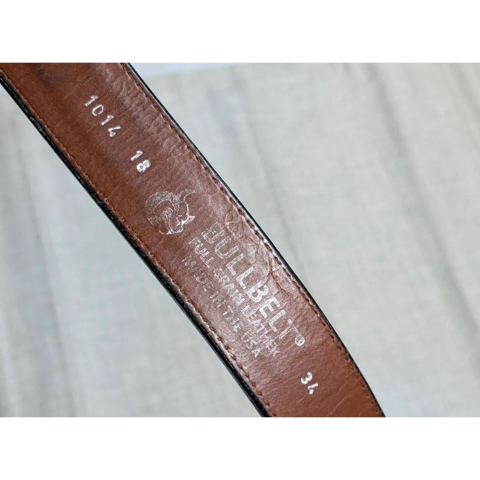Vintage VINTAGE Bullbelts Western Belt 34 Black Leather Cowhide Full Grain Leather Belt Buckle Conceal Holster Mens Size 34 - 4 Thumbnail