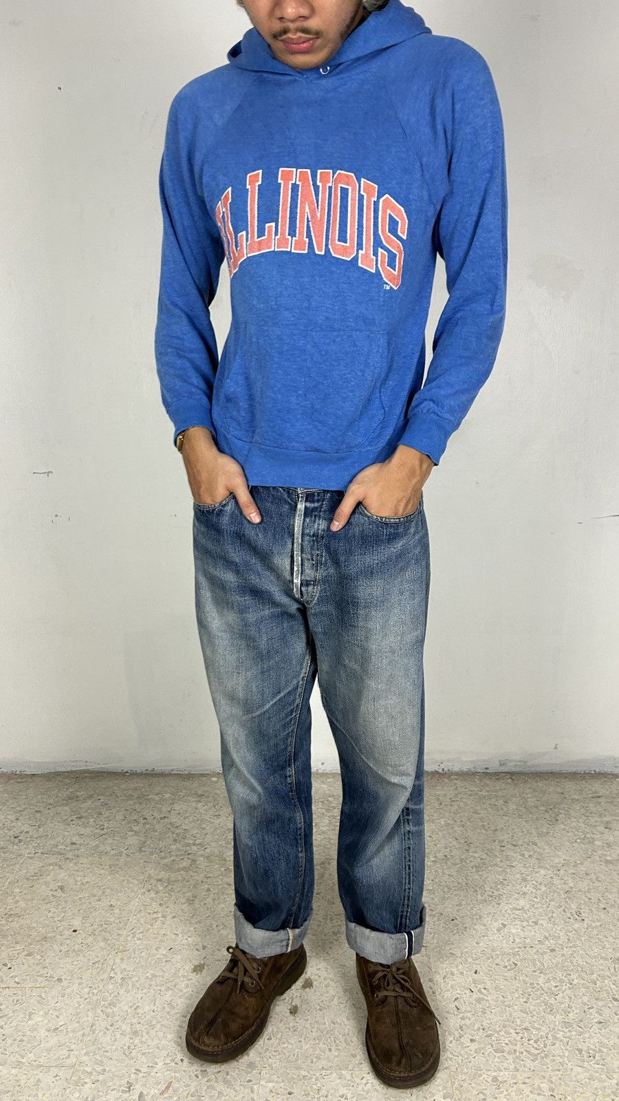 Vintage 1980s Illinois Collegiate Hoodie Size US M / EU 48-50 / 2 - 1 Thumbnail