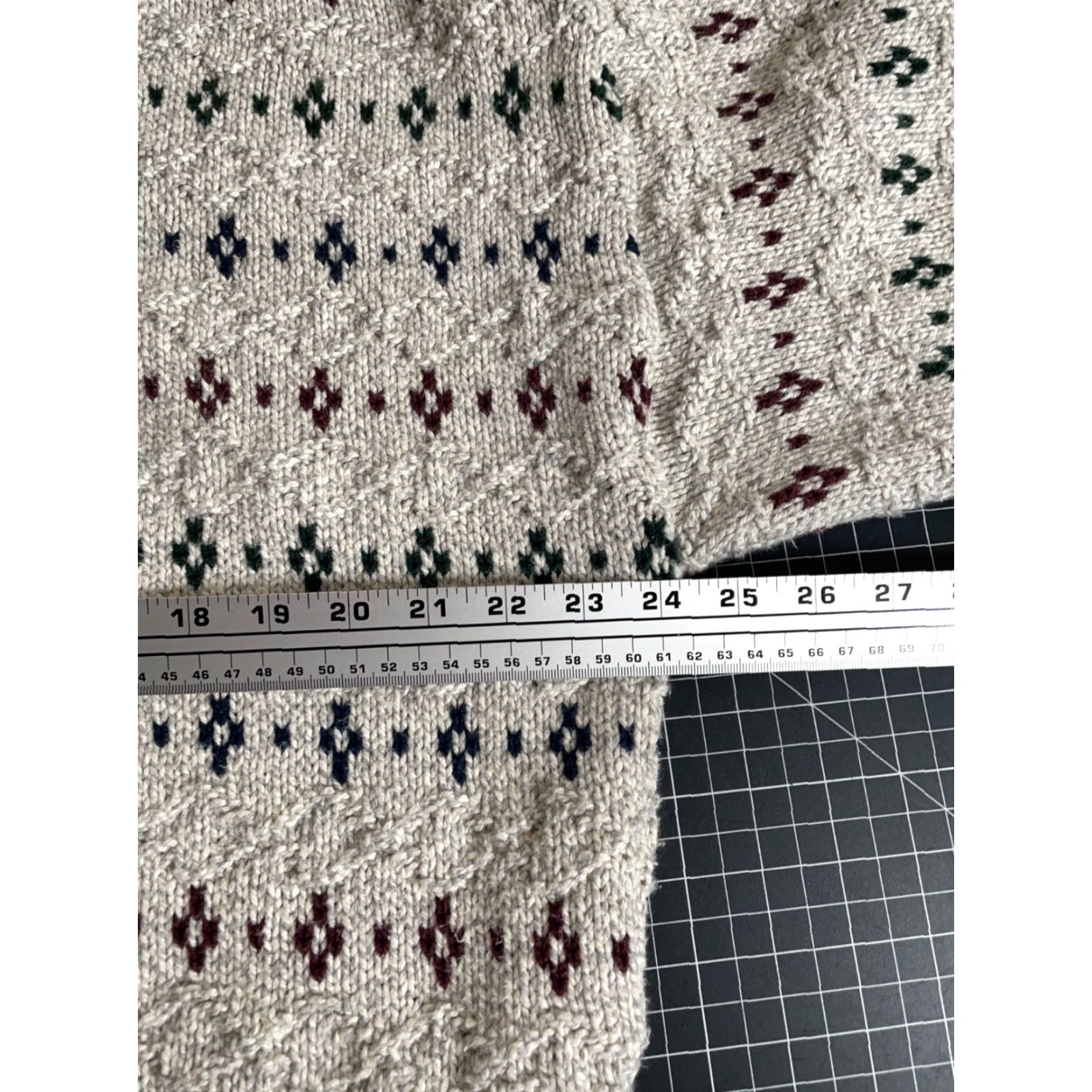 Vintage VINTAGE Fieldmaster Chunky-Knit Geometric Pattern Sweater Adult Large Light Gray Cotton 90s Mens Size US L / EU 52-54 / 3 - 5 Thumbnail