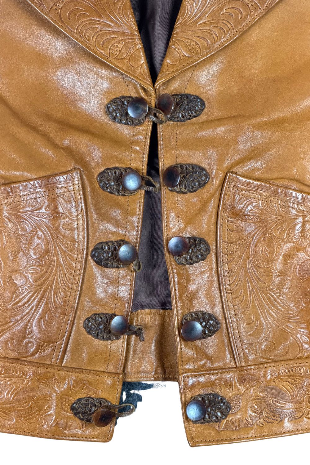 Polo Ralph Lauren Late 90s Ralph Lauren Embossed Western Leather Vest Size S / US 4 / IT 40 - 6 Thumbnail