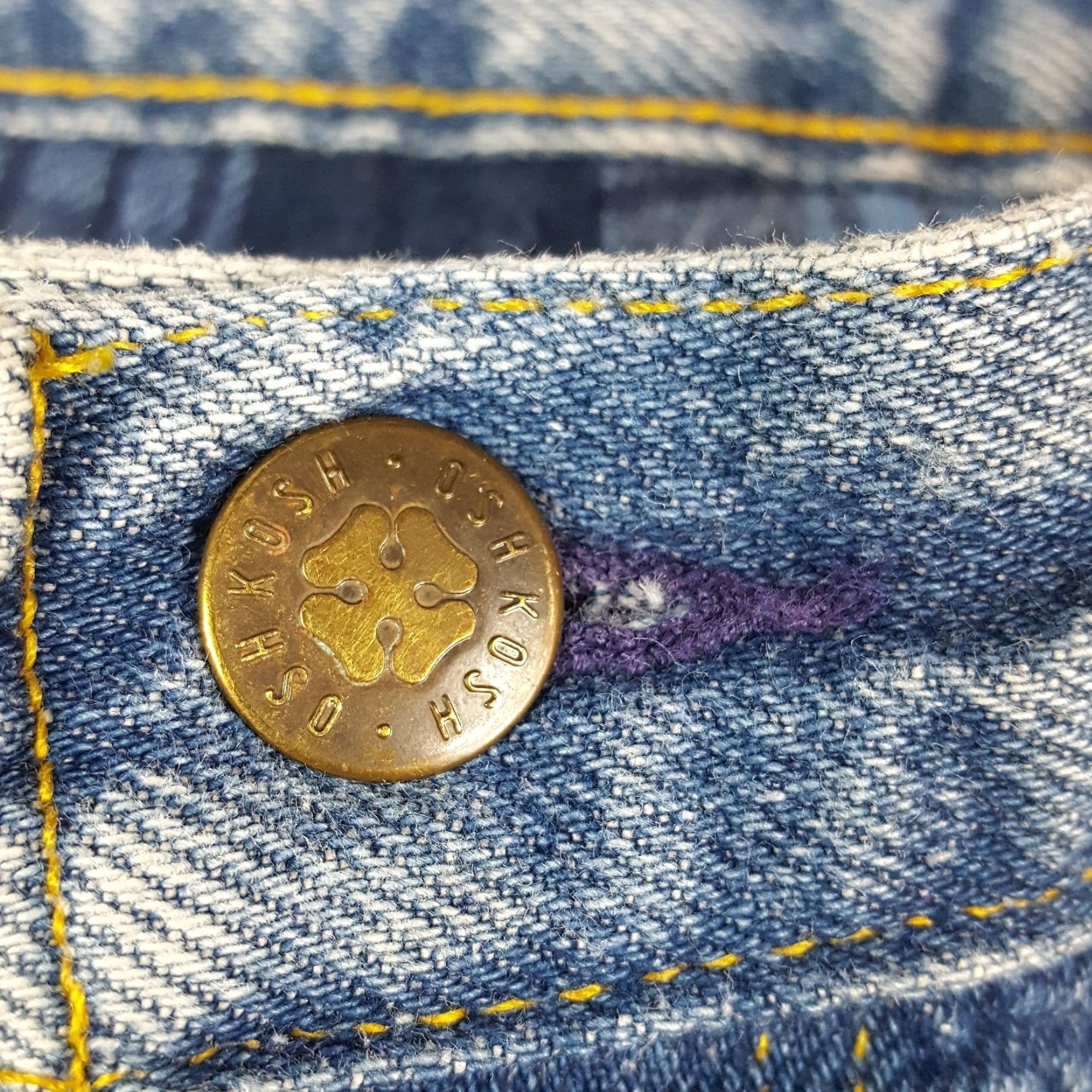 Vintage VINTAGE OshKosh Jeans 40x30 Denim Mens Lined Flannel 80s 90s Grunge Retro Workwear 5-Pocket Stonewash Blue Cotton Denim Shirt Hat Not applicable Size US 40 / EU 56 - 4 Thumbnail