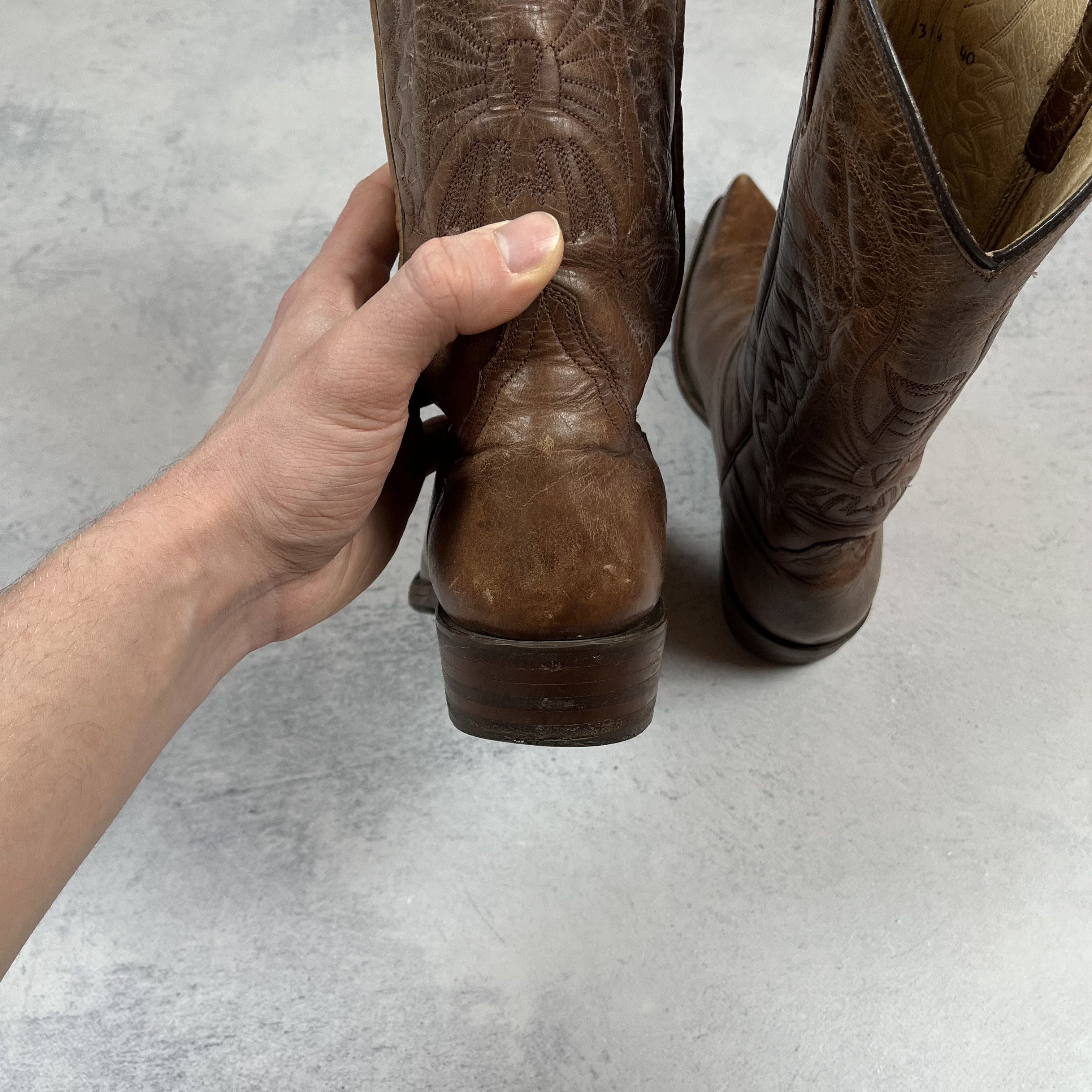 Buffalo London Vintage Buffalo Western Brown Leather Cowboy Boots 90’s Size US 9 / IT 39 - 8 Thumbnail