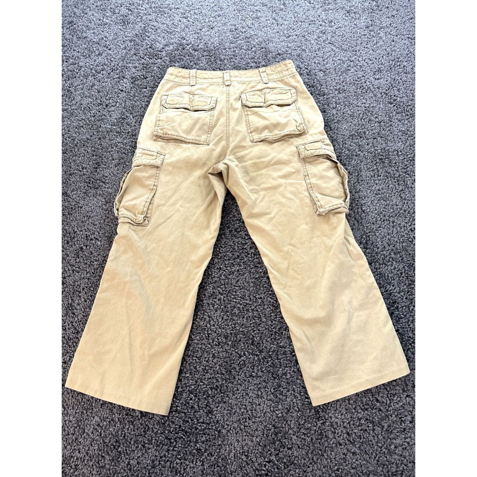 Vintage VINTAGE Union Bay Cargo Pants Men 30x27 Tan Khaki Baggy Fit Straight Leg 5-Pocket Denim Cotton Modern American 90s Size US 30 / EU 46 - 8 Thumbnail