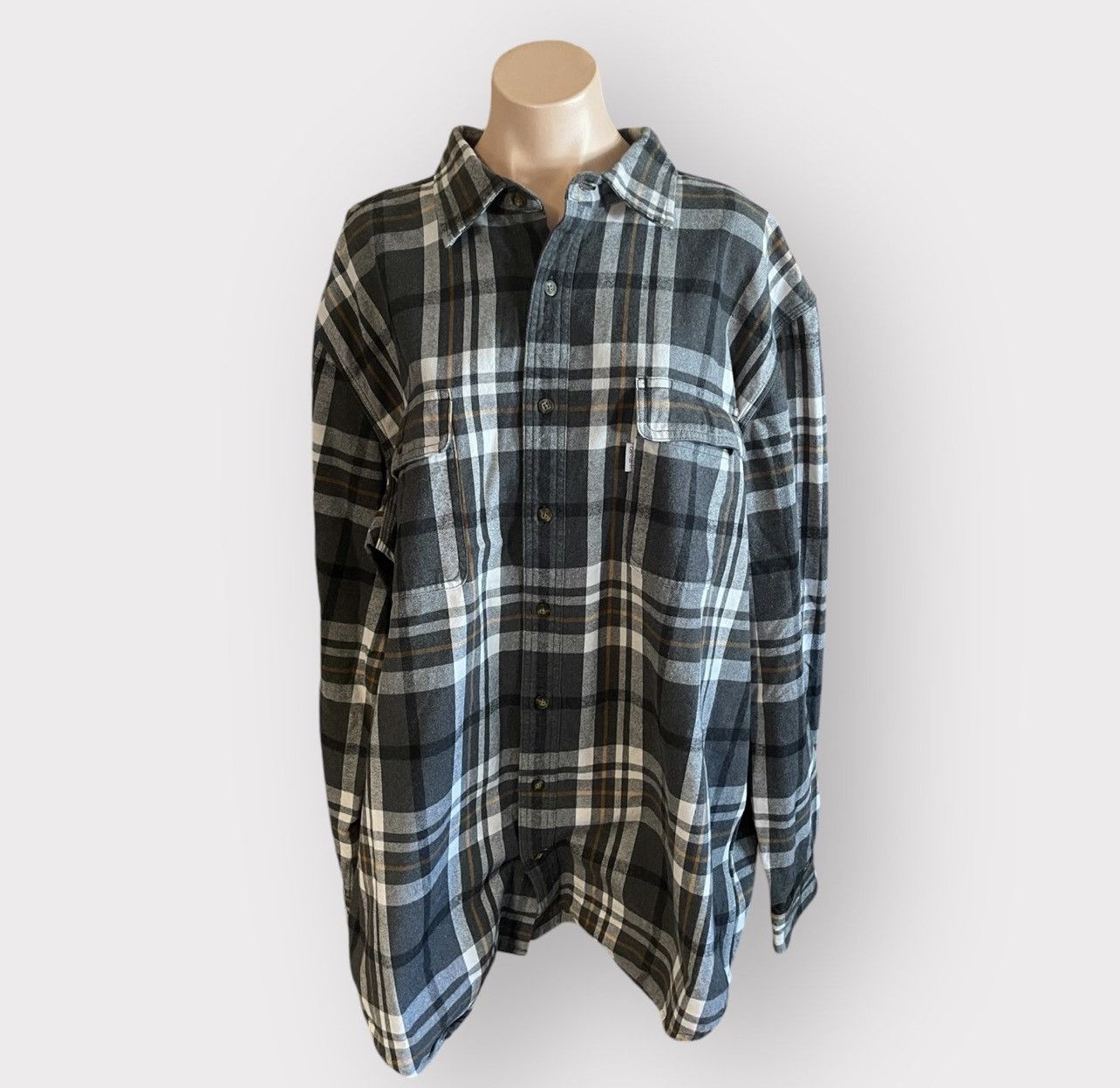 Carhartt Carhartt Men’s 2XL Gray Heavy Plaid Fleece Button Up Shirt Size US XXL / EU 58 / 5 - 1 Thumbnail