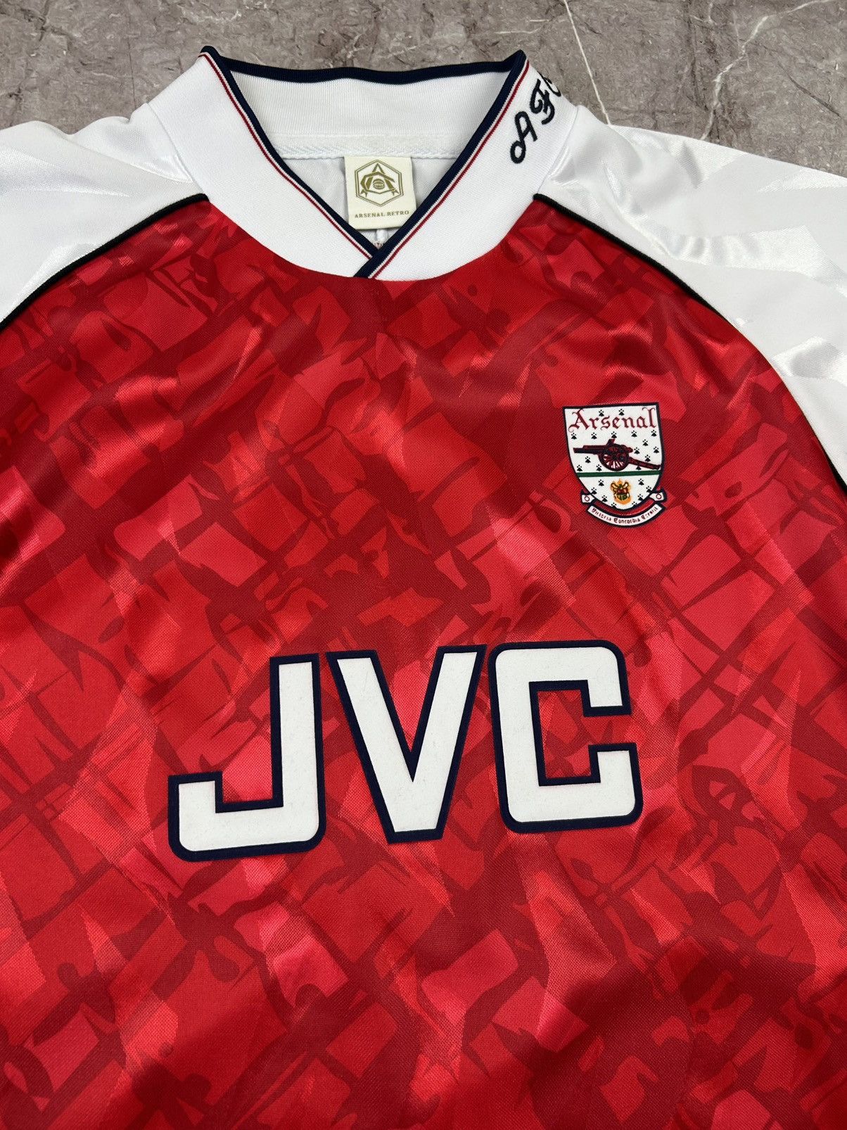 Vintage ARSENAL LONDON 1990 1992 FOOTBALL SOCCER JERSEY SCORE DRAW Size US M / EU 48-50 / 2 - 4 Thumbnail