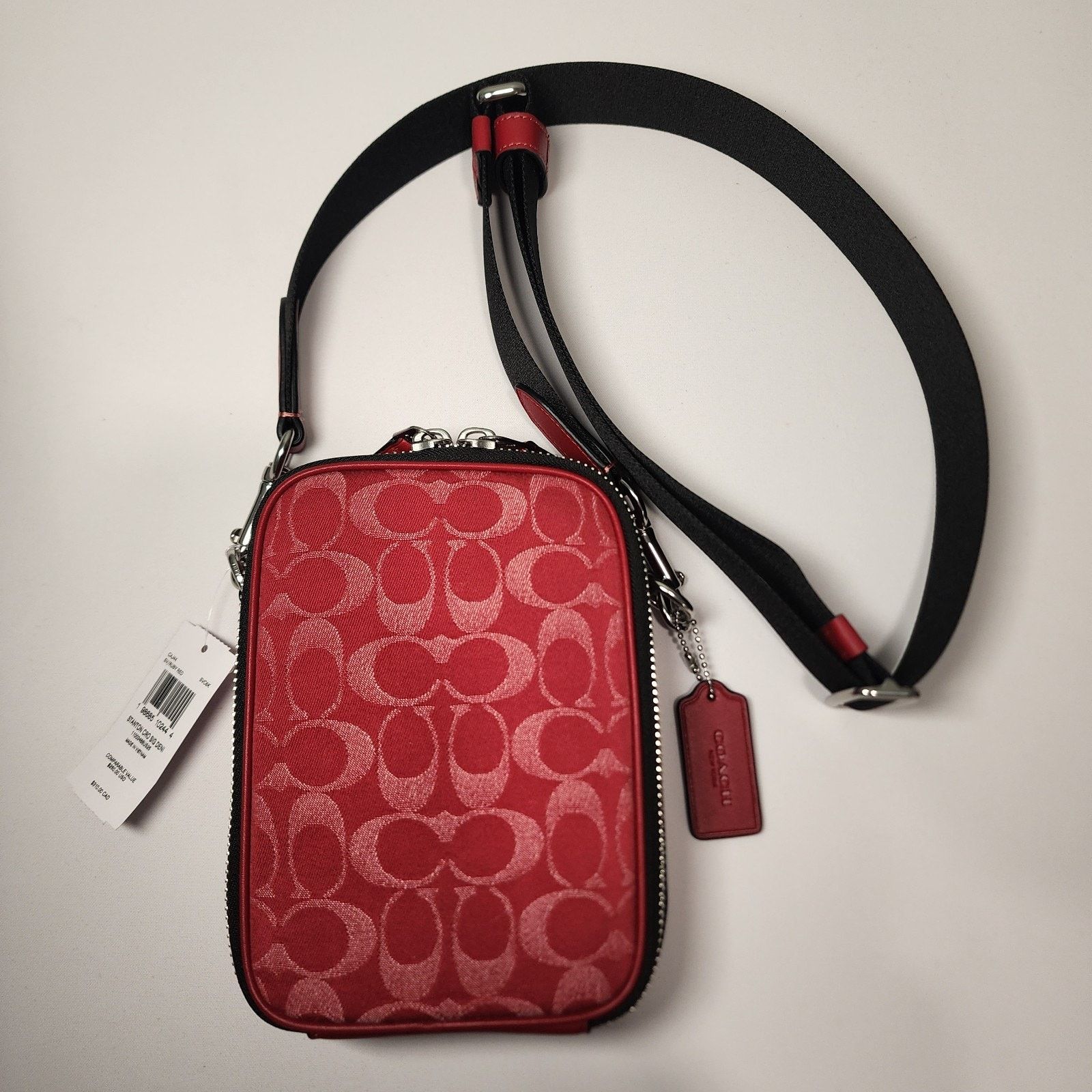 Coach Coach CAJ44 Men's Stanton Crossbody Signature Denim/Ruby Red Size ONE SIZE - 1 Thumbnail
