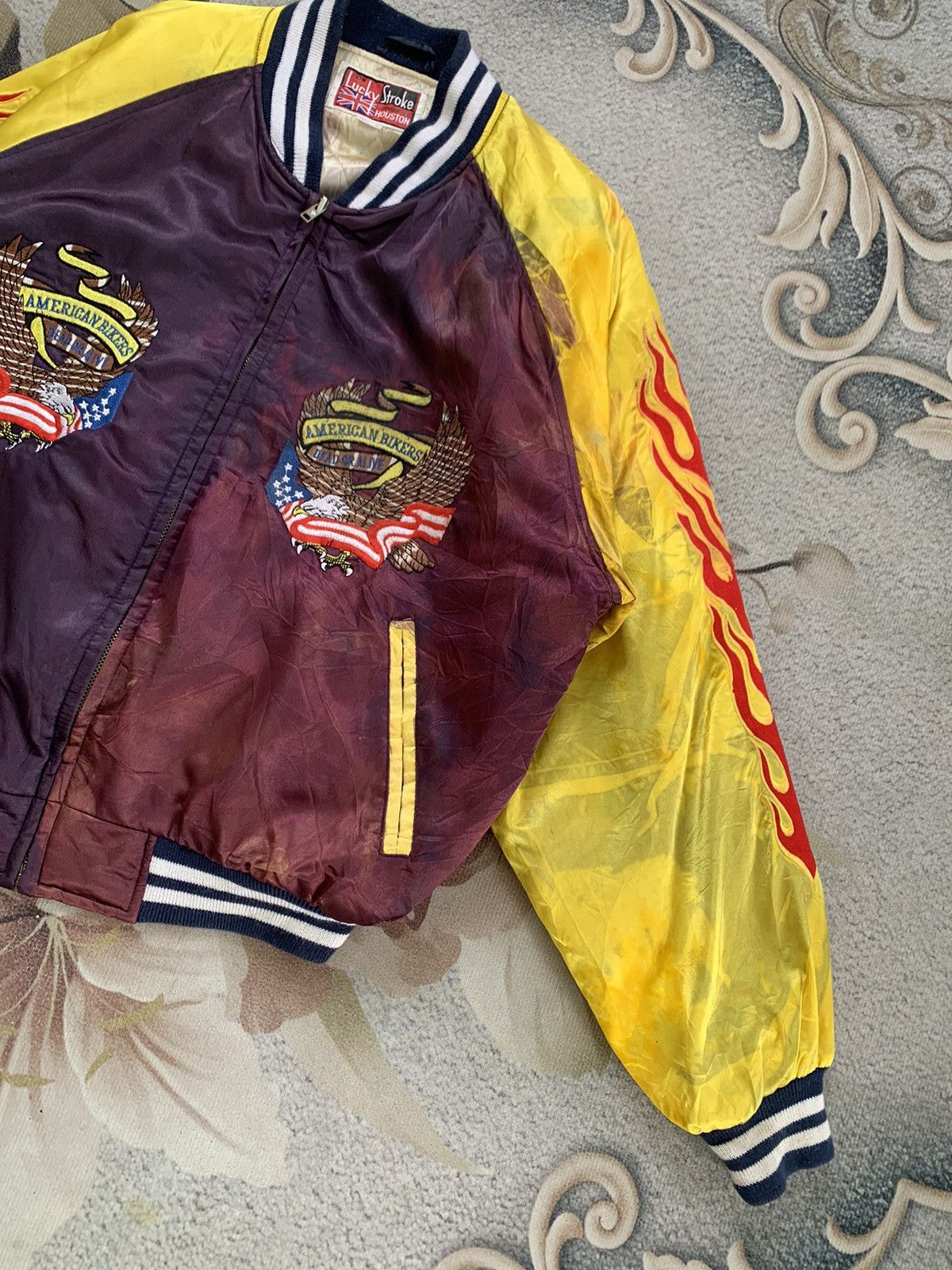 Lucky Brand × Vintage Lucky Stroke Houston American Bikers Sukajan Jacket Size US M / EU 48-50 / 2 - 4 Thumbnail