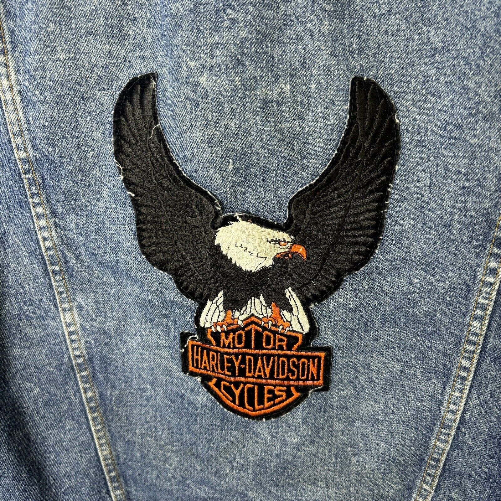 Levi's × Vintage Vintage Levis Trucker Denim Jacket Mens Large L Harley David Size US L / EU 52-54 / 3 - 5 Thumbnail