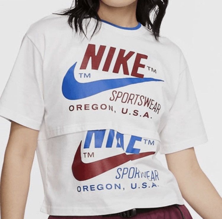 Nike Nike Sportswear Icon Clash Logo Crop Tee Size L / US 10 / IT 46 - 3 Thumbnail