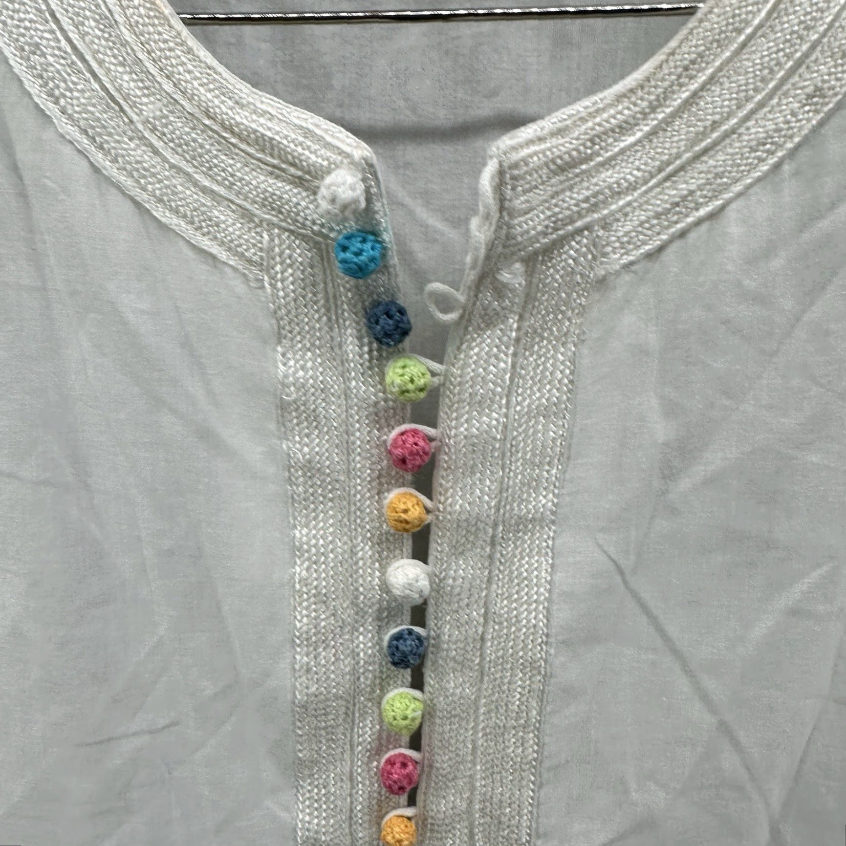 Vintage Roberta Roller Rabbit Shirt Dress Womens M Ivory Bohemian Casual Beach Festival 90s Style Size M / US 6-8 / IT 42-44 - 6 Thumbnail