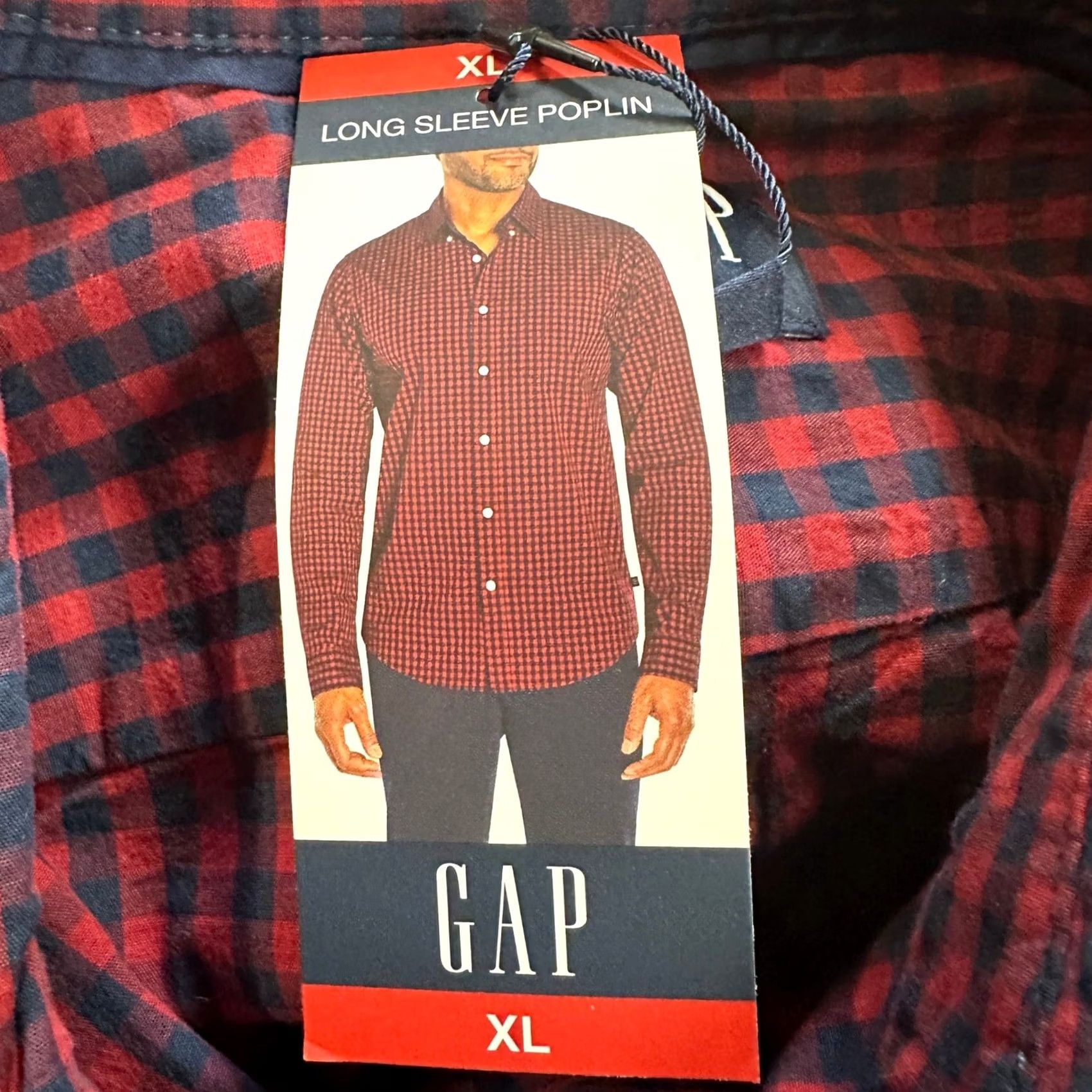 Gap Gap Adult Mens Button Up Shirt XL Red Blue Gingham Check Long Sleeve NEW Size US XL / EU 56 / 4 - 6 Thumbnail