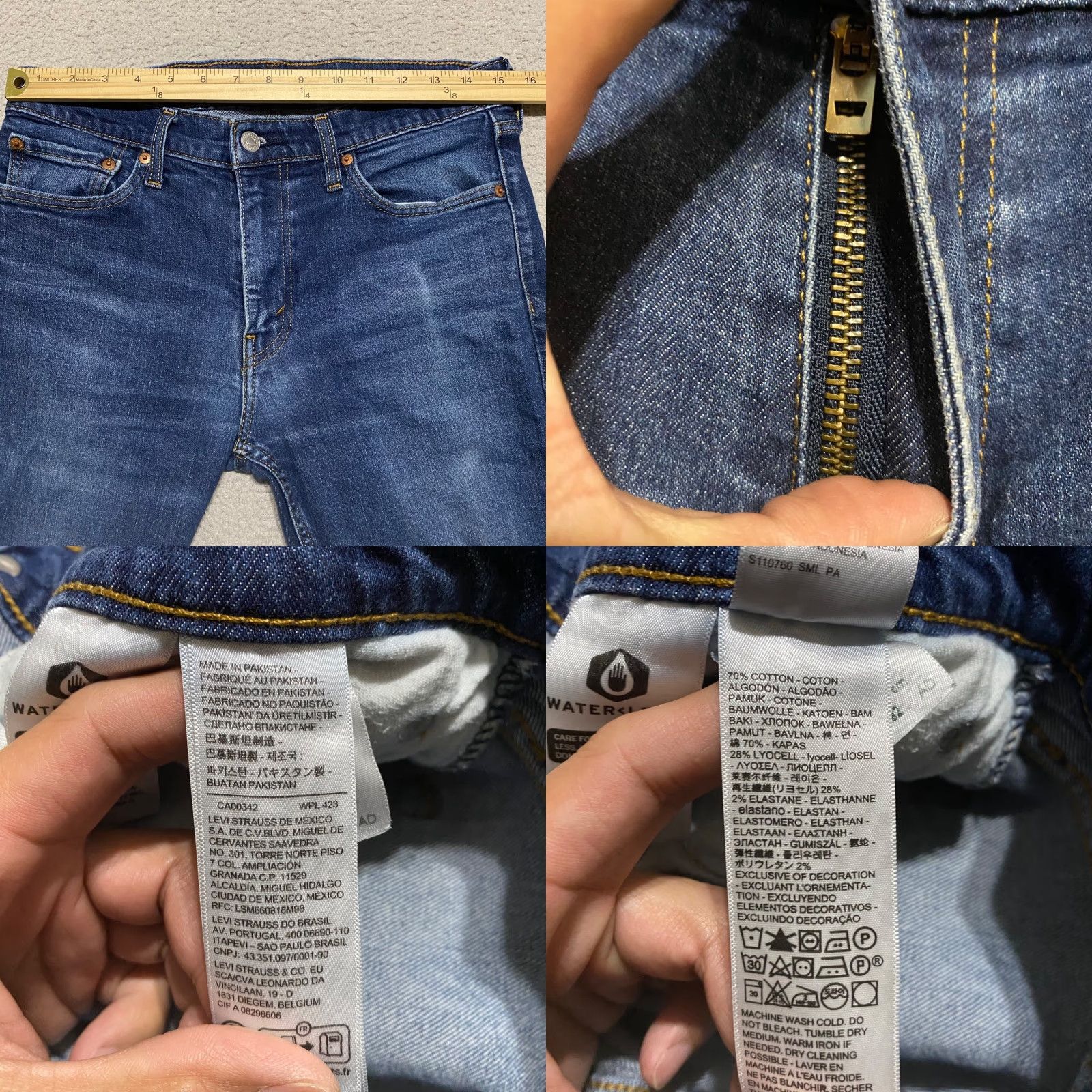 Levi's Levi's 511 Mens Jeans 32x32 Blue Denim Straight Medium Wash Slim Fit Mid Rise - Regular Size - Jeans Size US 32 / EU 48 - 8 Thumbnail