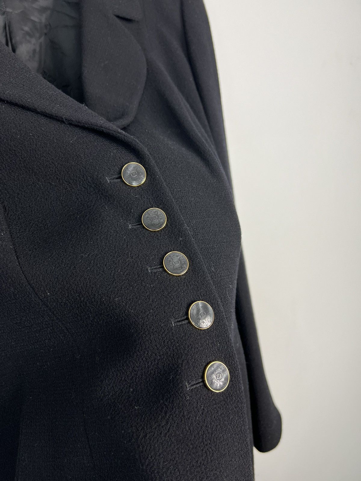 Escada Blazer Escada 100% Pure New Wool Black Logo Buttons Size L / US 10 / IT 46 - 3 Thumbnail