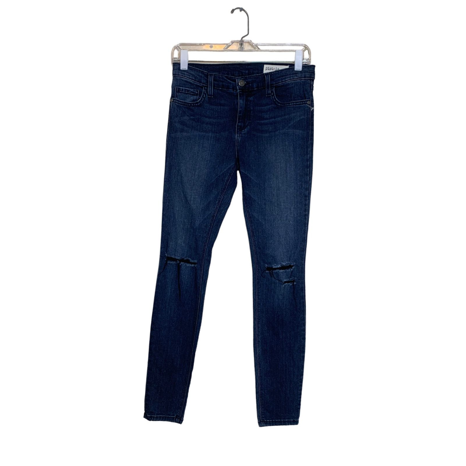 Pistola Pistola Blue “Rips” In knees Stretch Skinny Jeans size 27 Size 27" / US 4 / IT 40 - 14 Thumbnail