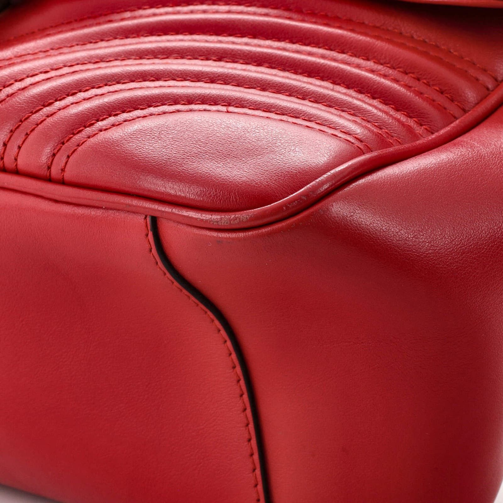 GG Marmont Top Handle Flap Bag Matelasse Leather Small