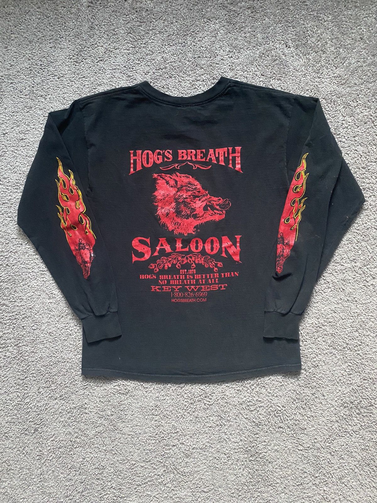 Harley Davidson × Vintage Vintage Faded Distressed Harley Flames Longsleeve Tee Shirt Size US L / EU 52-54 / 3 - 2 Thumbnail