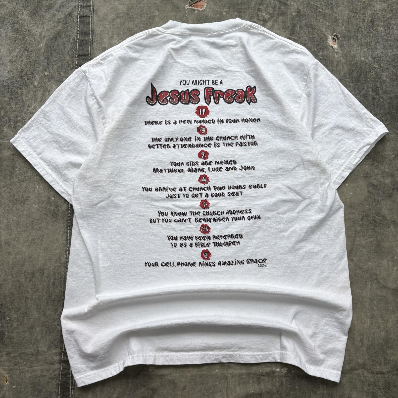 Delta Vintage Y2K Jesus Freak Funny Double Sided Religious Shirt Size US L / EU 52-54 / 3 - 1 Thumbnail