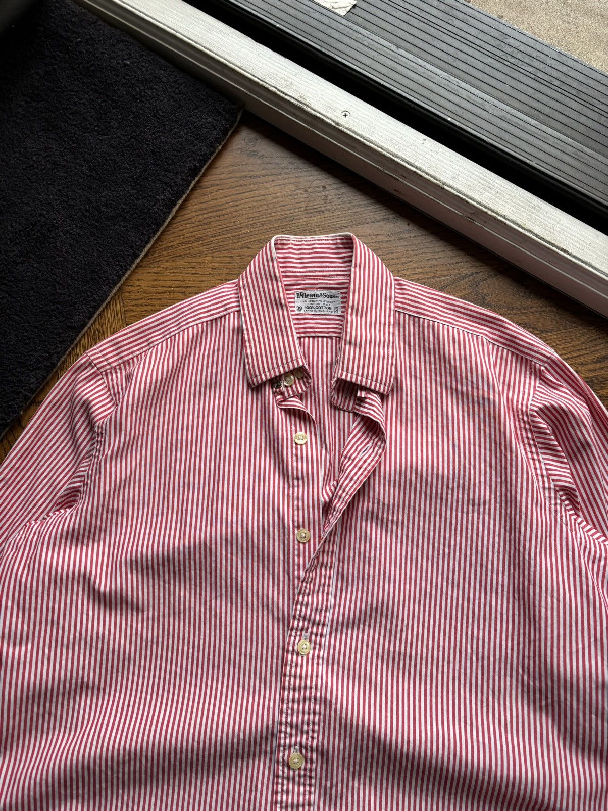 T.M. Lewin × Vintage 1960s T.M. Lewin & Sons Oxford Shirt Vintage England Stripe Size 38R - 2 Thumbnail