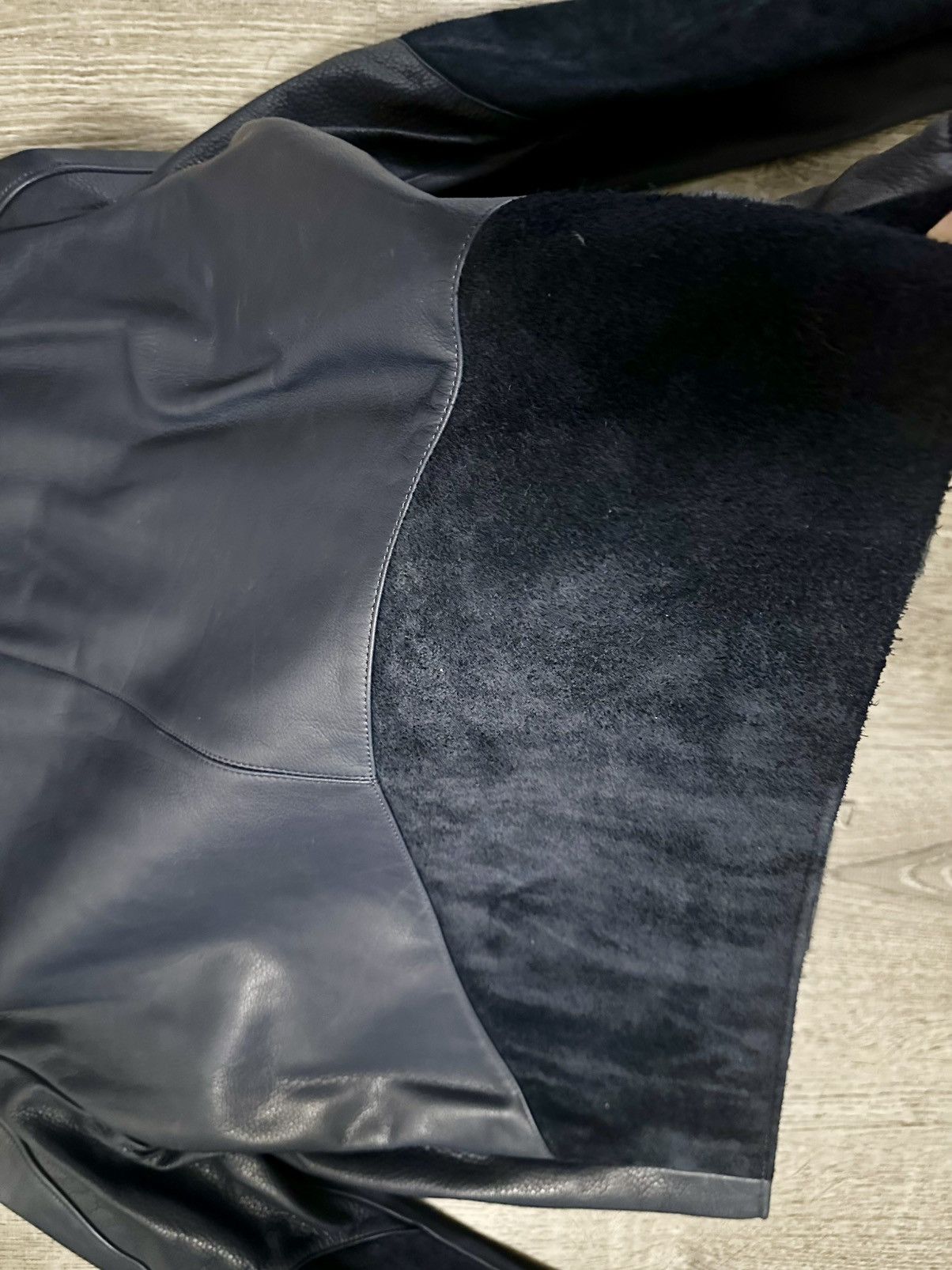 Acne Studios Navy Leather Jacket Size US XL / EU 56 / 4 - 5 Thumbnail