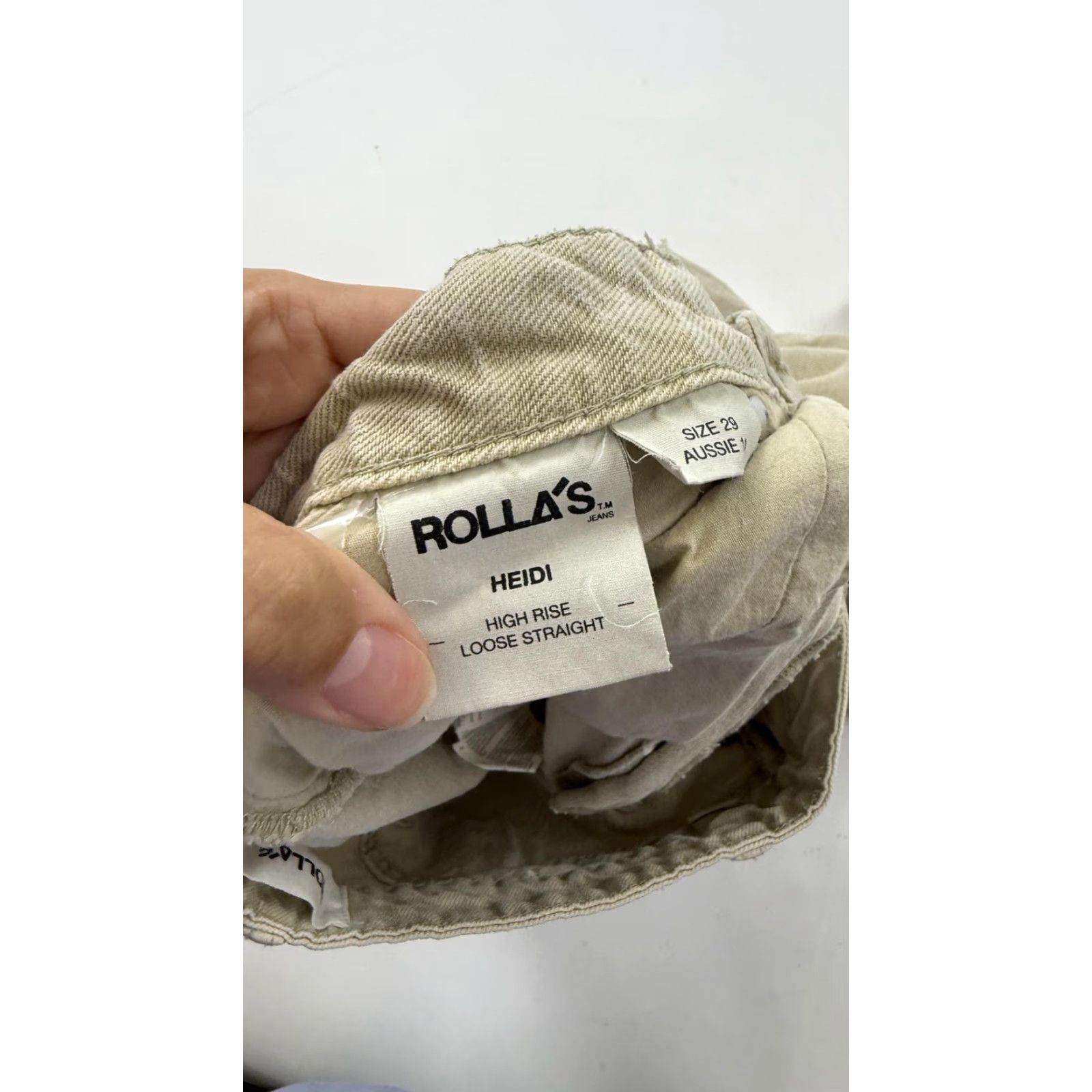 Rolla's VINTAGE Rolla's Heidi Jeans Womens 29 Aussie 11 Khaki High Rise Loose Straight Wide Leg Denim Size 29" - 6 Thumbnail