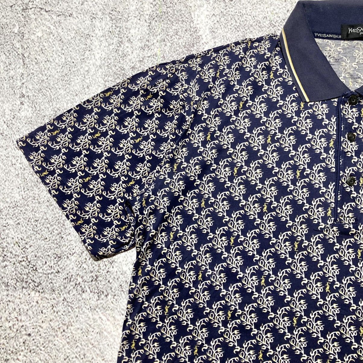Yves Saint Laurent 1990s Yves Saint Laurent Pour Homme Monogram Polo Shirt Size US XL / EU 56 / 4 - 7 Thumbnail