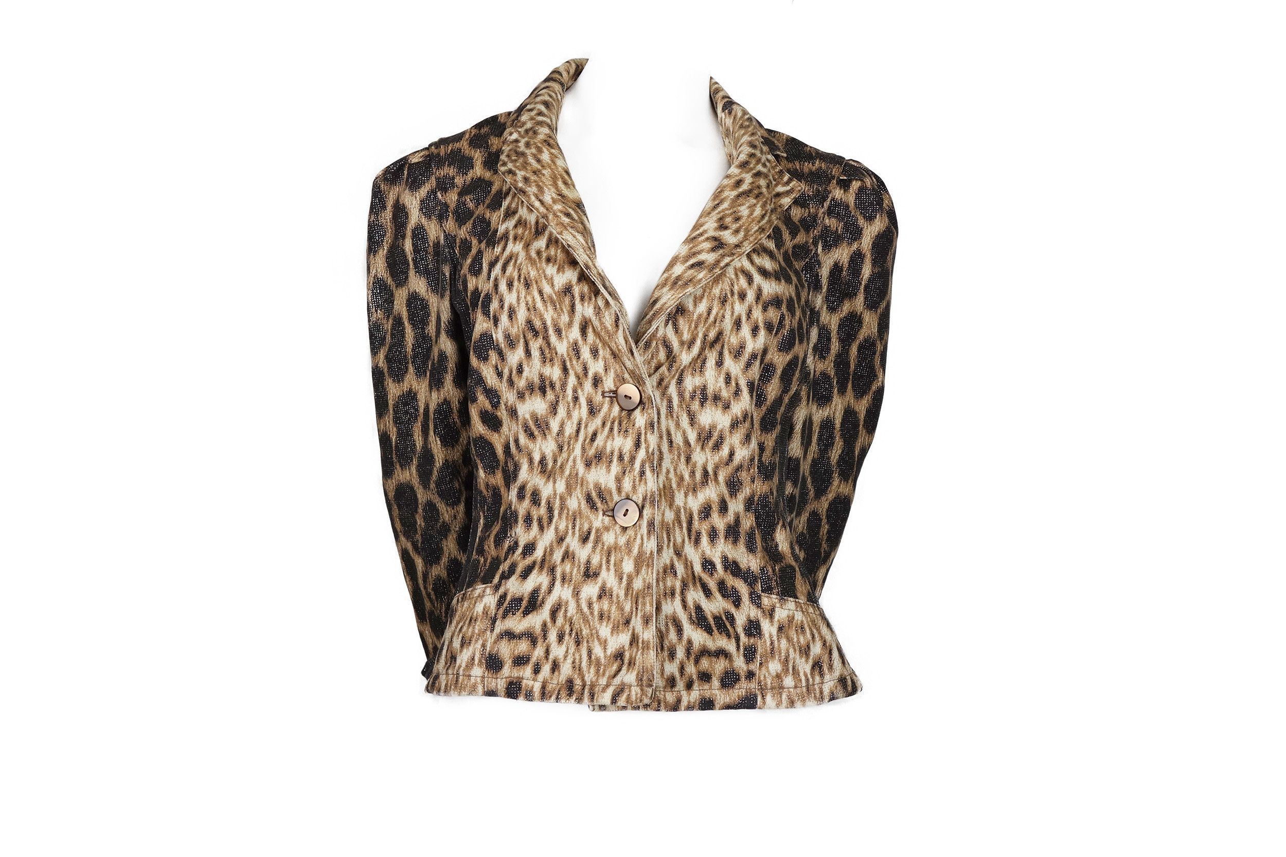 Roberto Cavalli Roberto Cavalli Denim Jacket Leopard Print 90s Vintage Size S / US 4 / IT 40 - 1 Thumbnail
