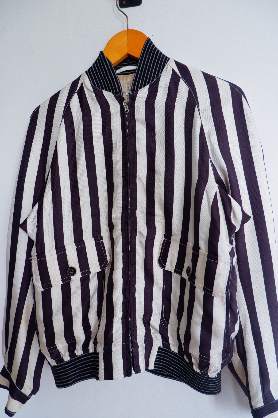 Haversack Haversack Stripes Silk Bomber Jacket Size US M / EU 48-50 / 2 - 2 Thumbnail
