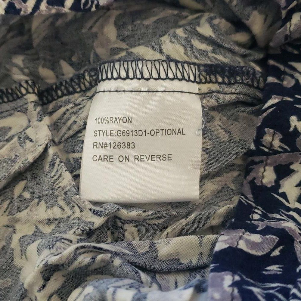 Designer CT900 Ethyl Blue & Gray Floral Pleated Button Down Shirt S Size S / US 4 / IT 40 - 6 Thumbnail