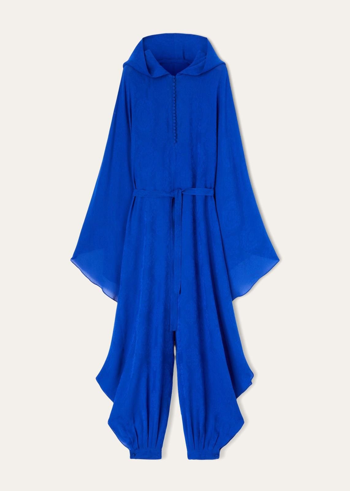 Loro Piana o1srvl11e1124 Relaxed Cut Jacquard Jumpsuit in Blue Size 27" / US 4 / IT 40 - 1 Thumbnail