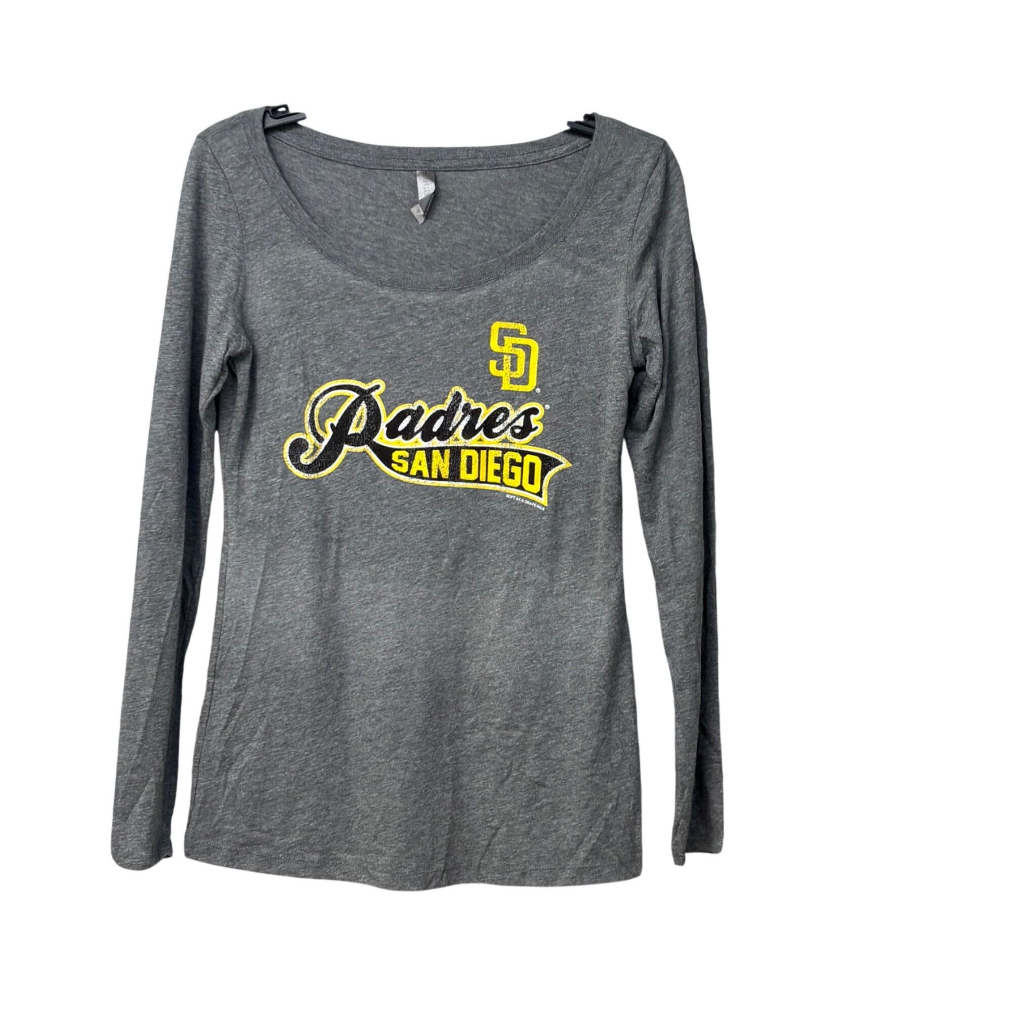 Next Level Apparel San Diego Padres Womens Long Sleeve Gray T-Shirt By Next Lev Size L / US 10 / IT 46 - 14 Thumbnail