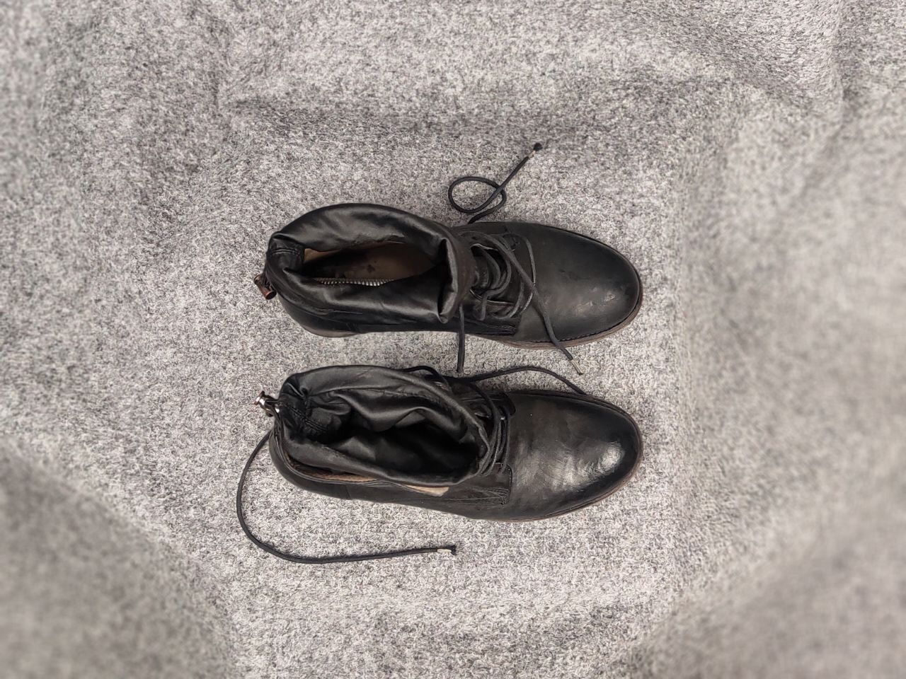 Other Vintage Guidi Style lace up Black Leather ankle Boots Size US 7 / IT 37 - 6 Thumbnail