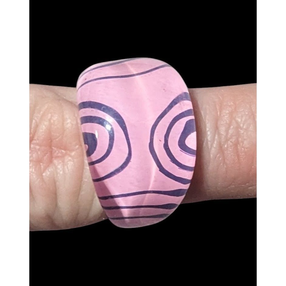 Other Bubblegum Pink And Purple Abstract Swirl Retro Chunky Ring S Size ONE SIZE - 4 Thumbnail
