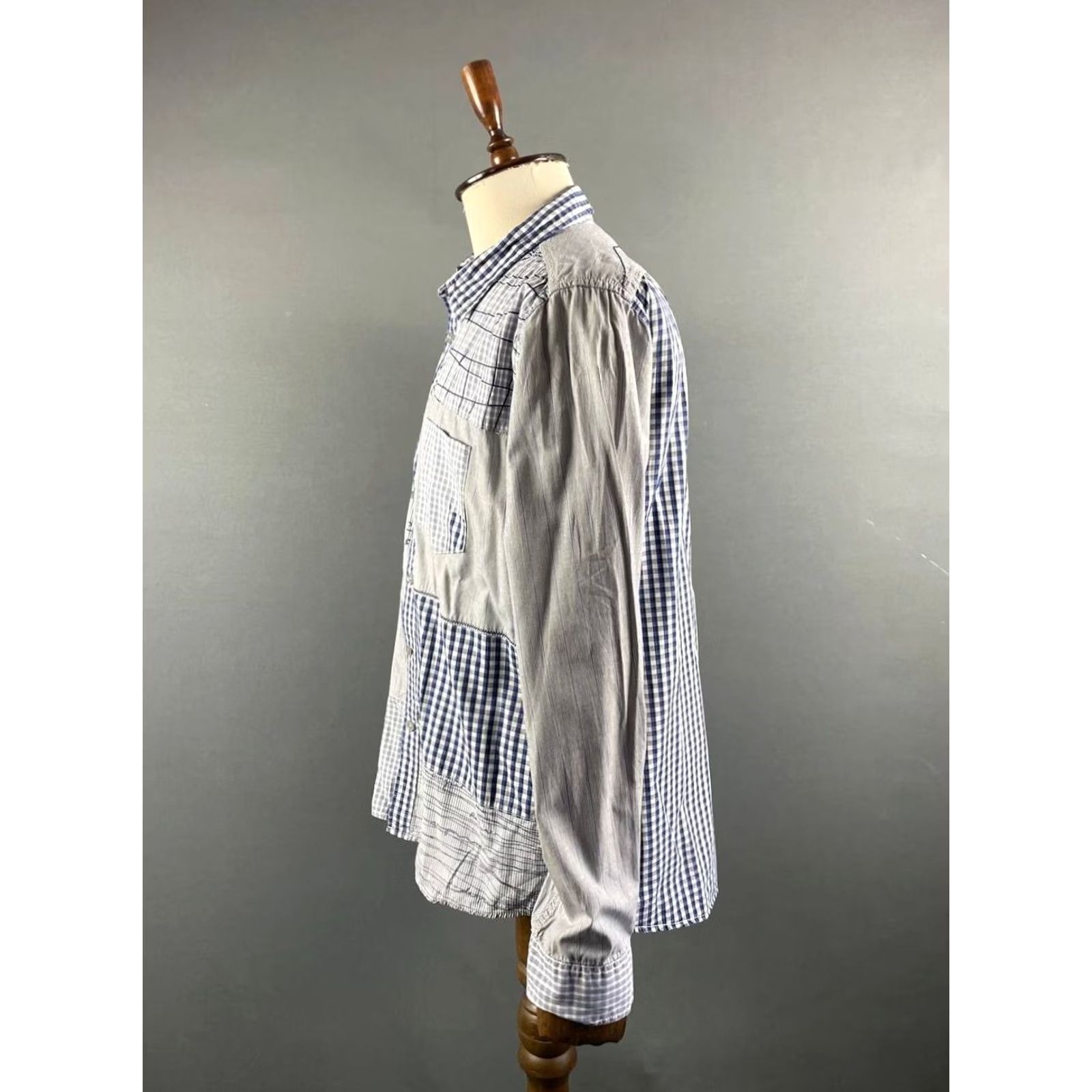 Desigual Desigual Shirt Mens XL Blue Casual Size Patchwork Long Sleeve Button Size US XL / EU 56 / 4 - 5 Thumbnail